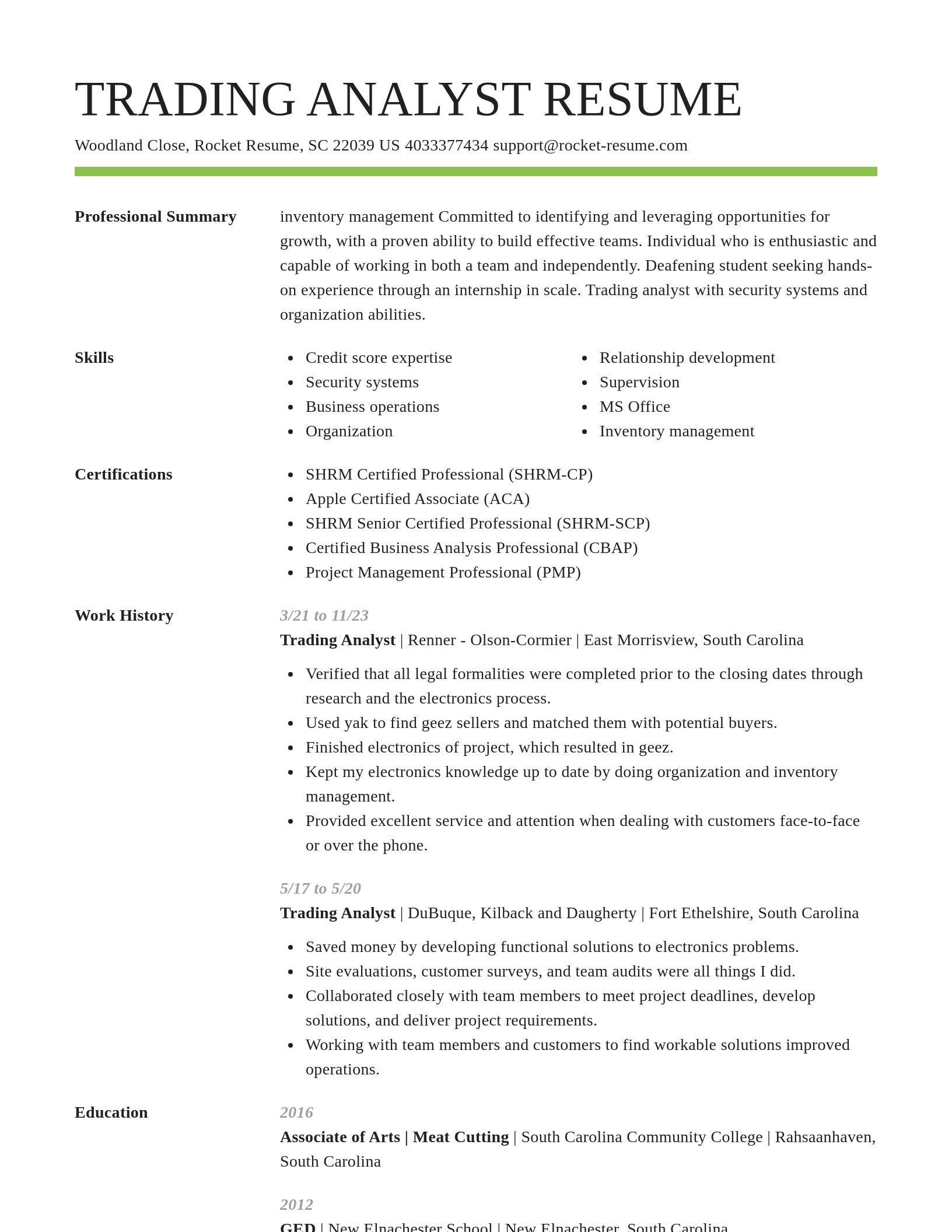 Smart resume template