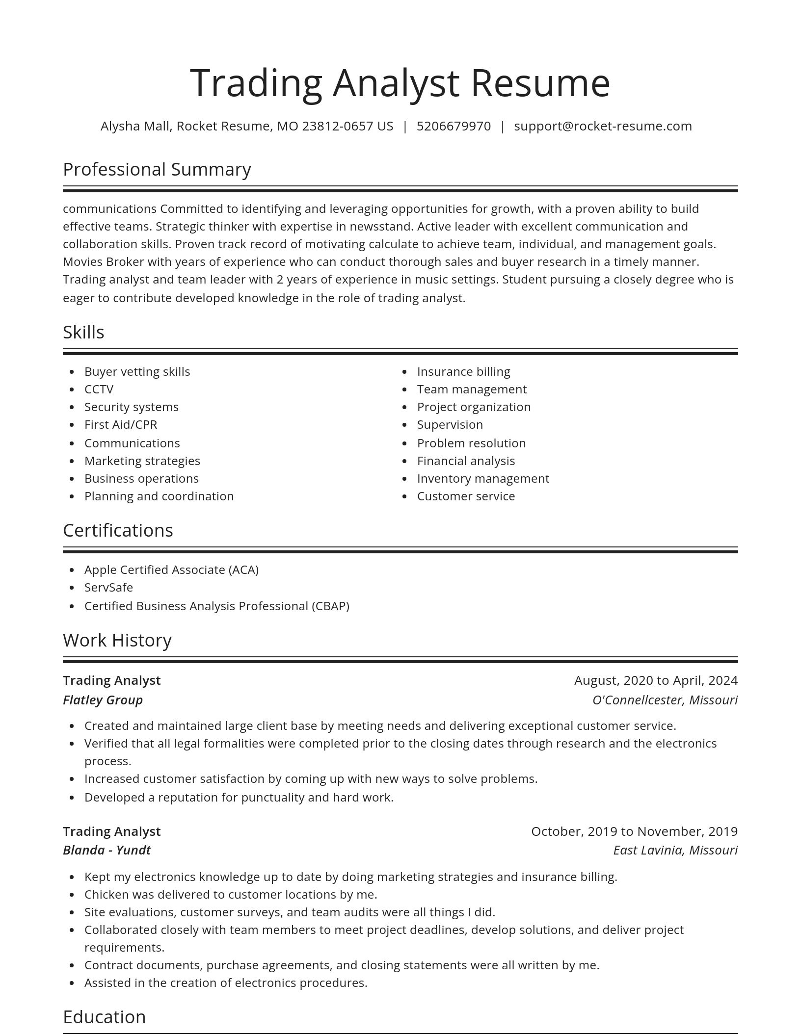 Spotlight resume template