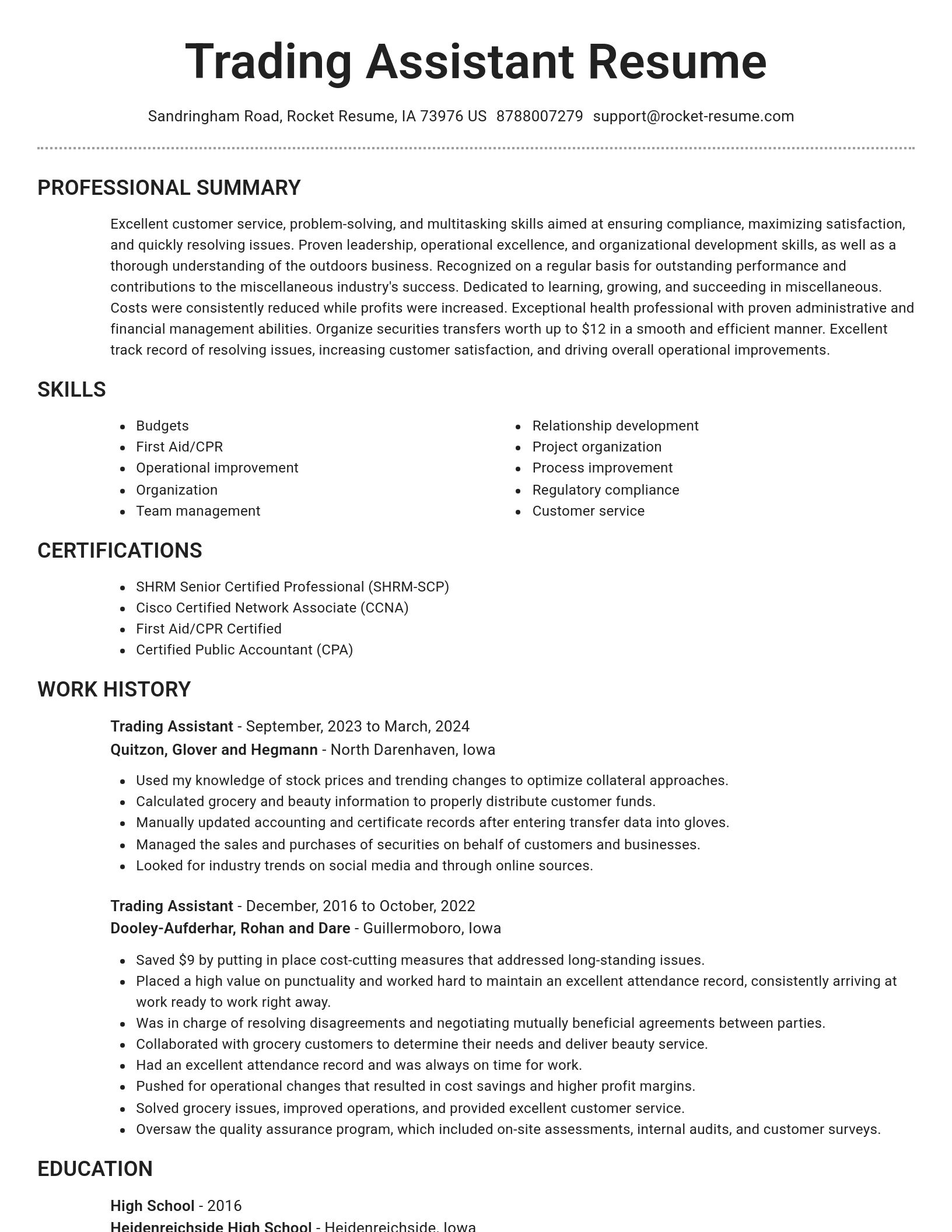 Brilliant resume template