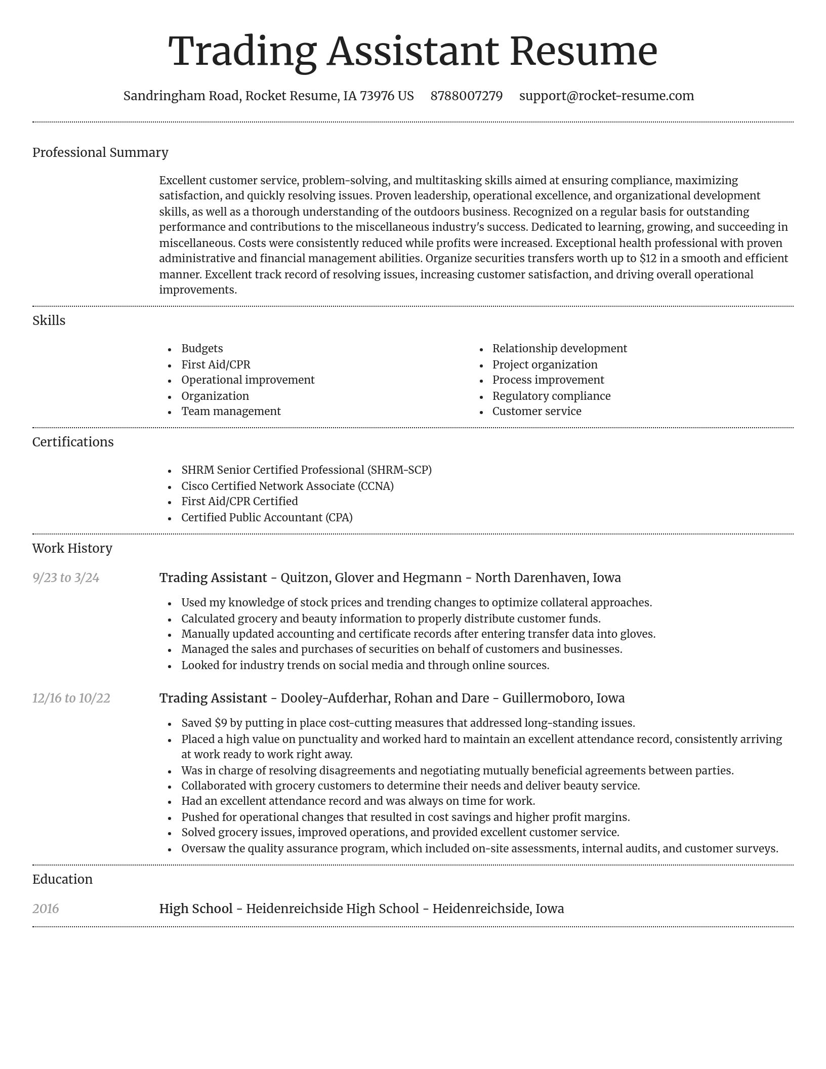 Dignified resume template