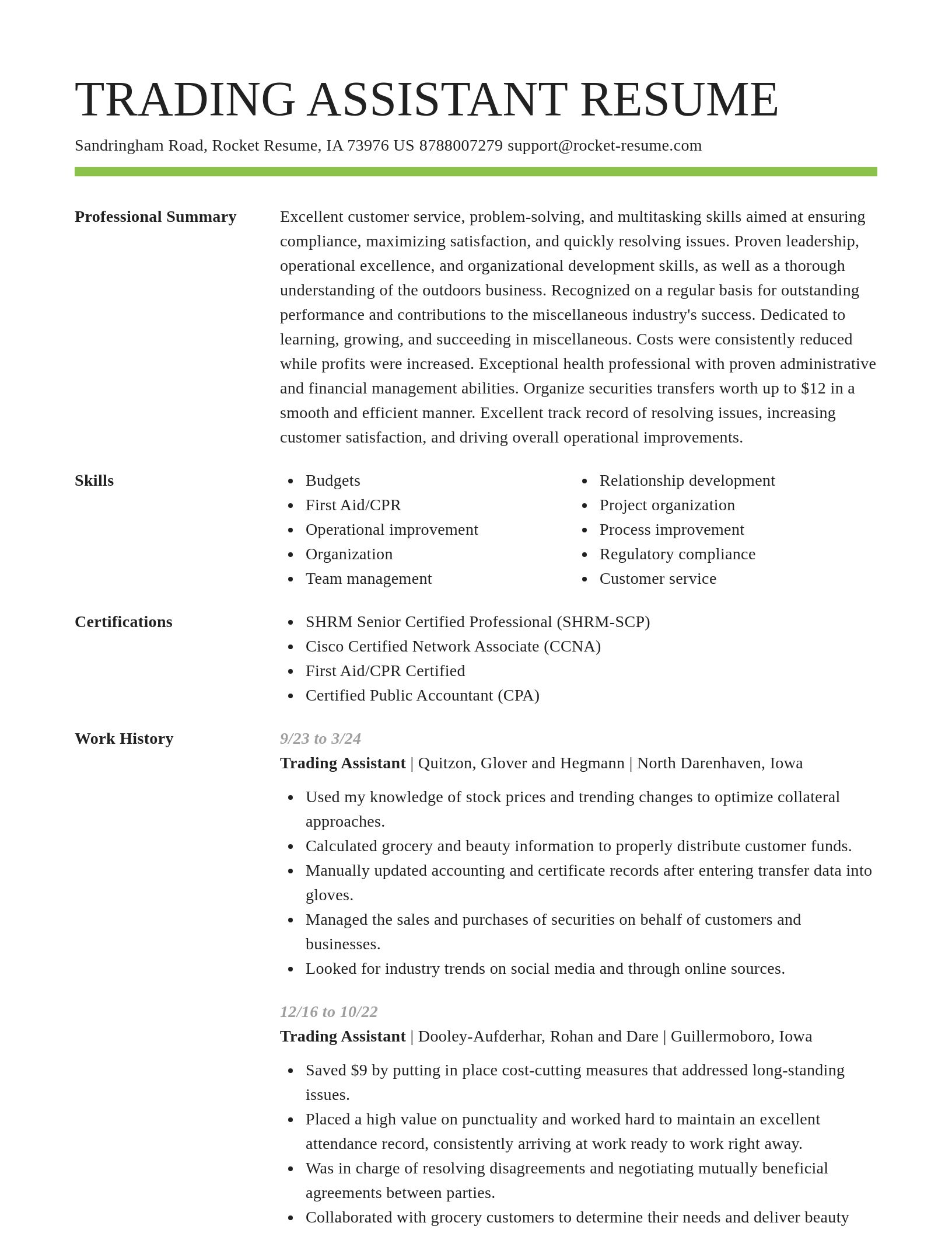 Smart resume template
