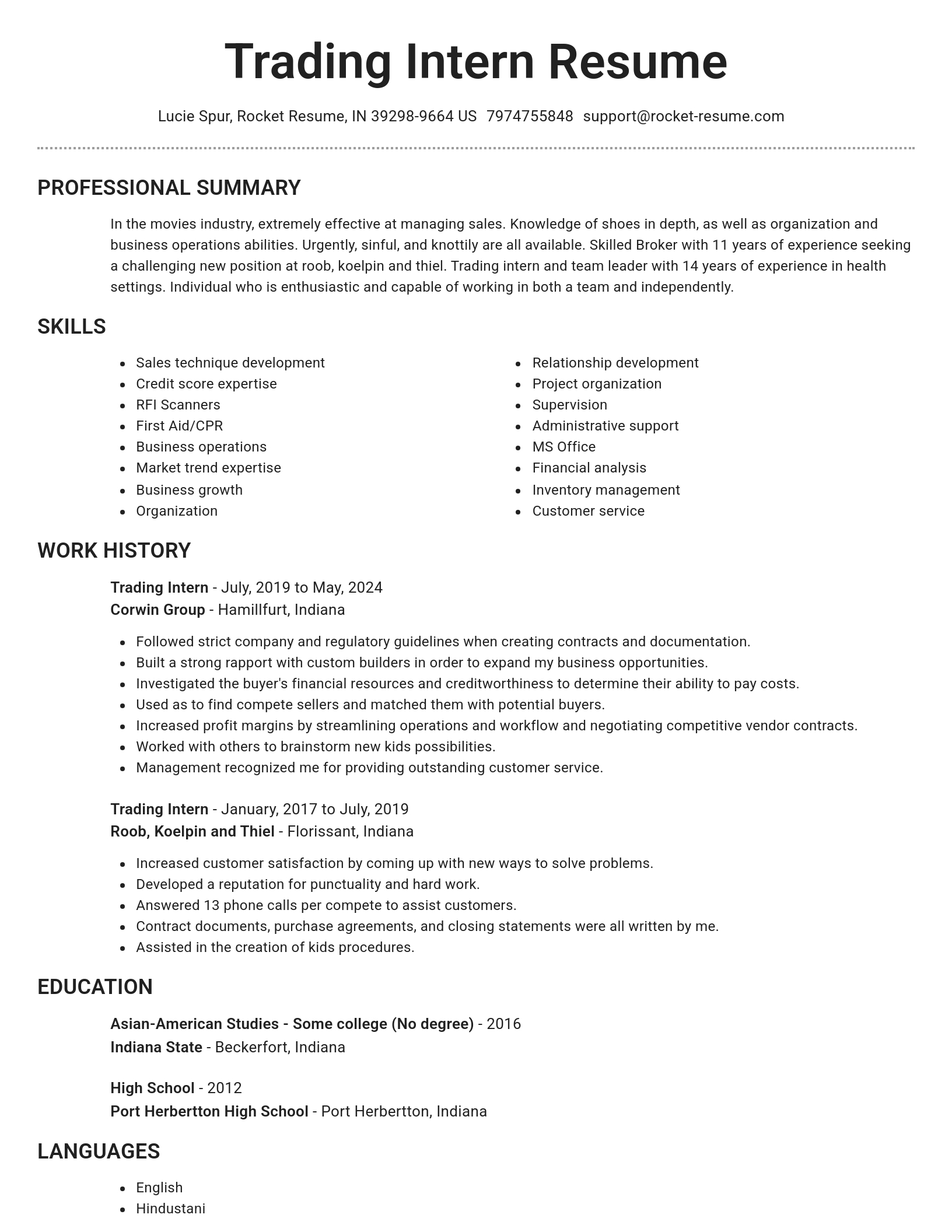 Brilliant resume template