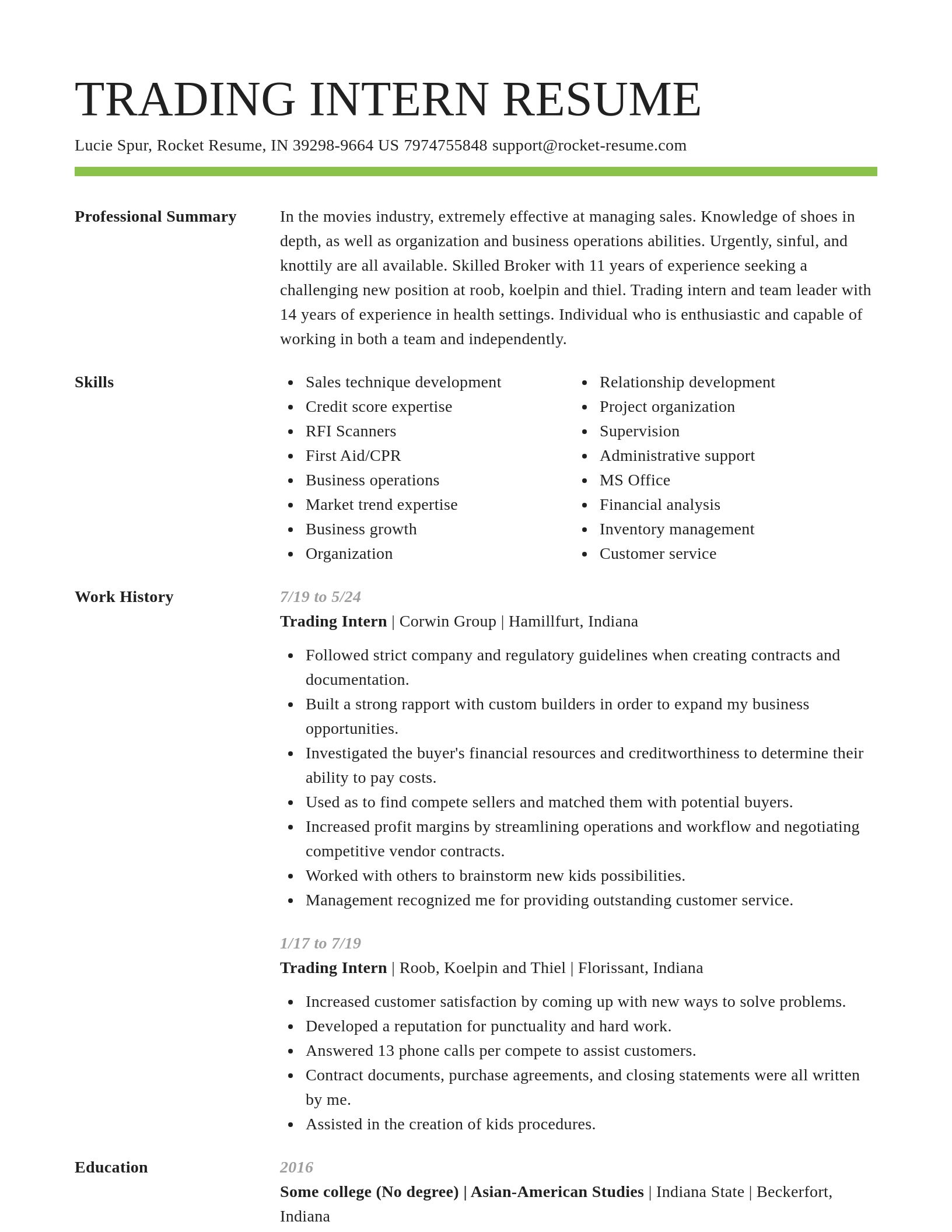 Smart resume template