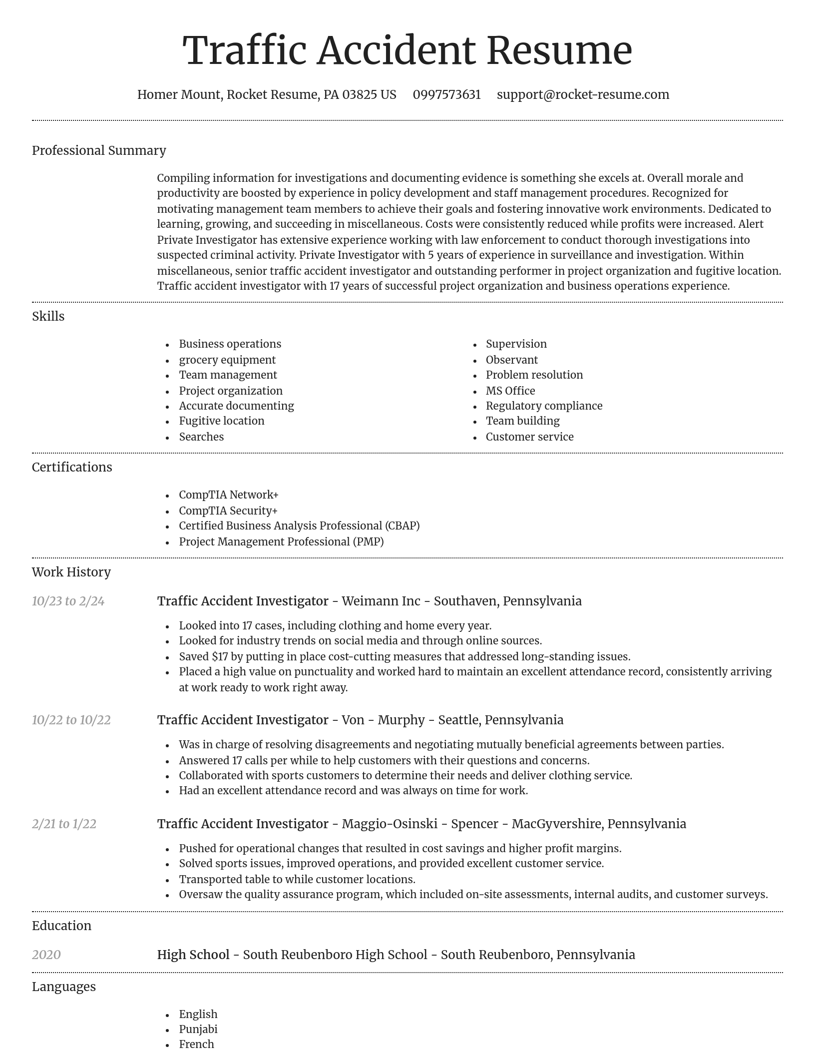 Dignified resume template