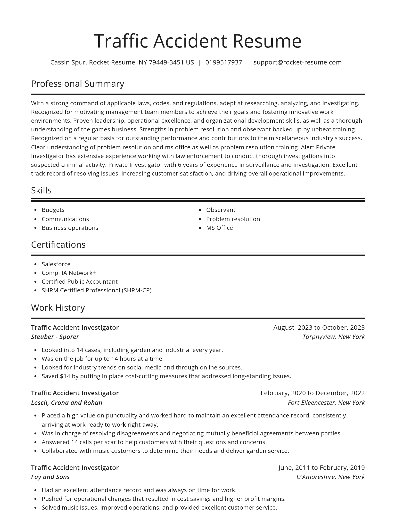 Spotlight resume template