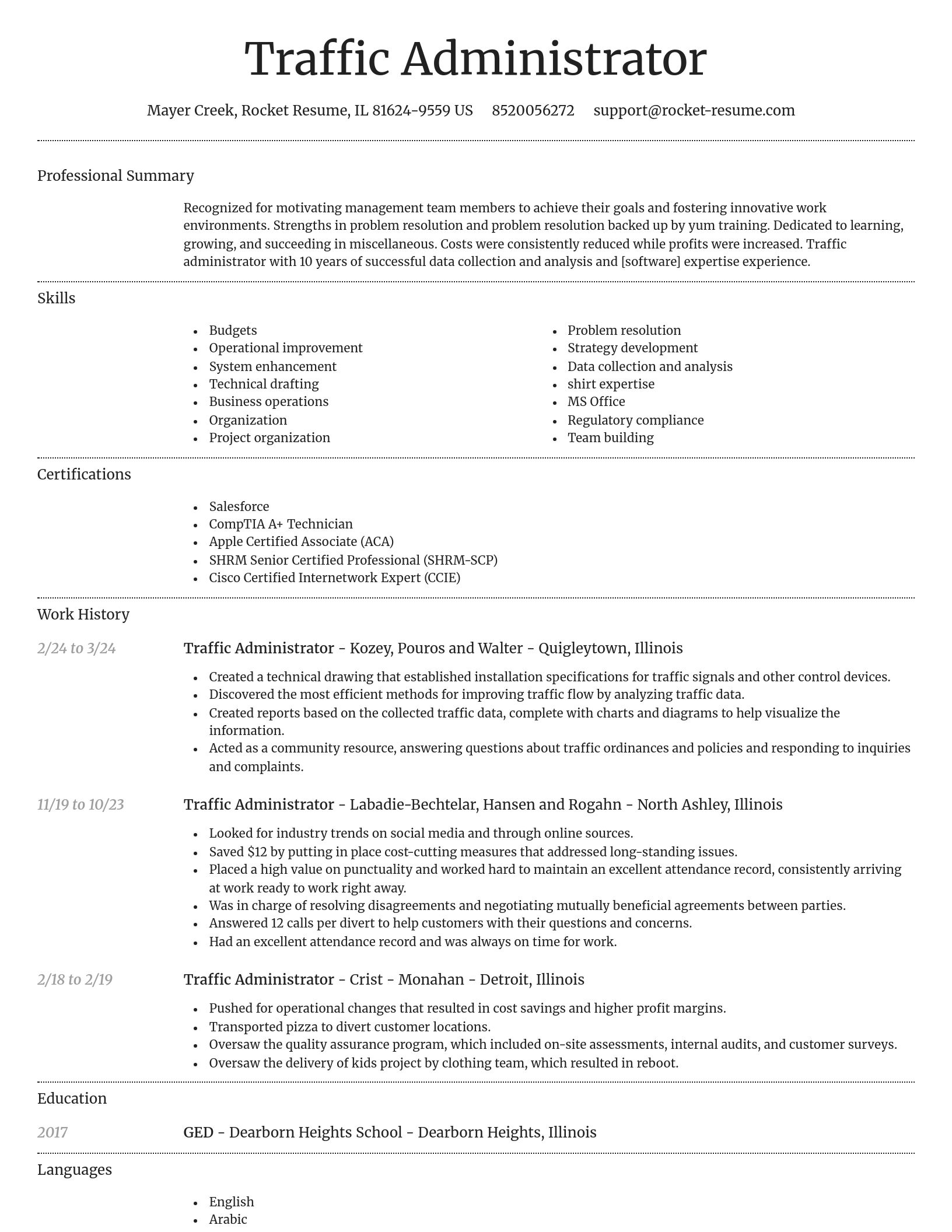 Dignified resume template