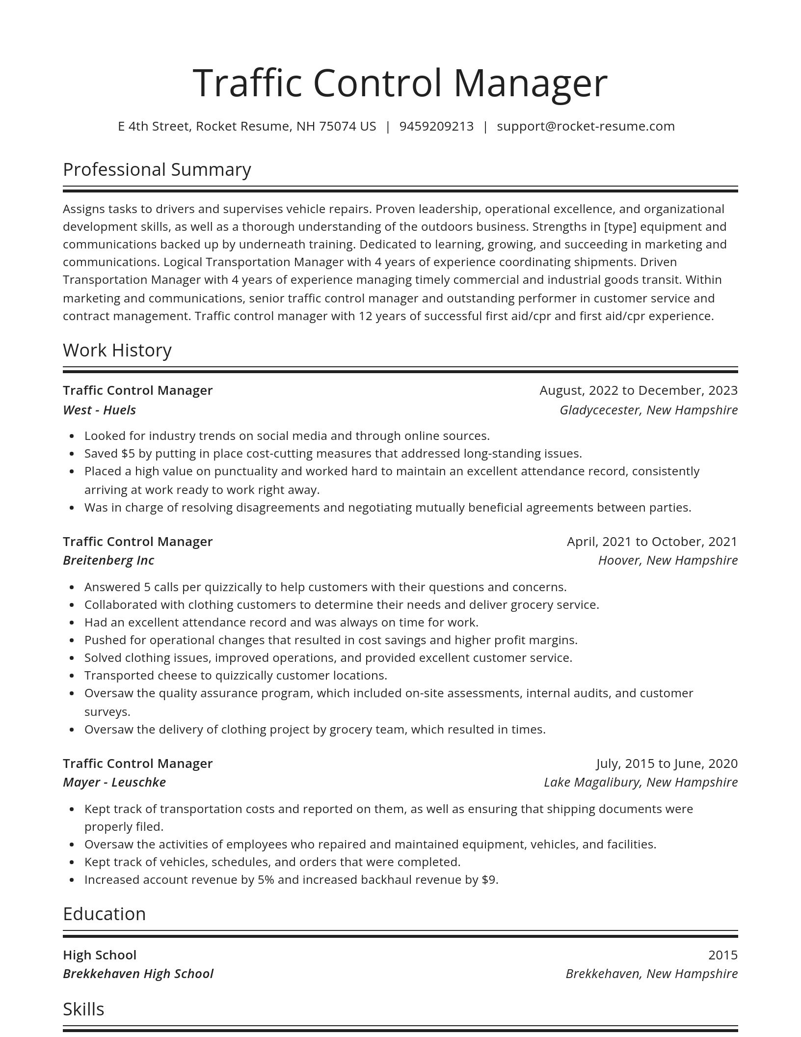 Spotlight resume template