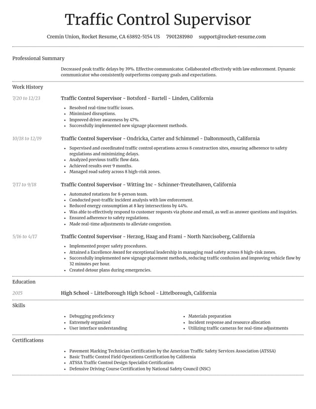 Dignified resume template