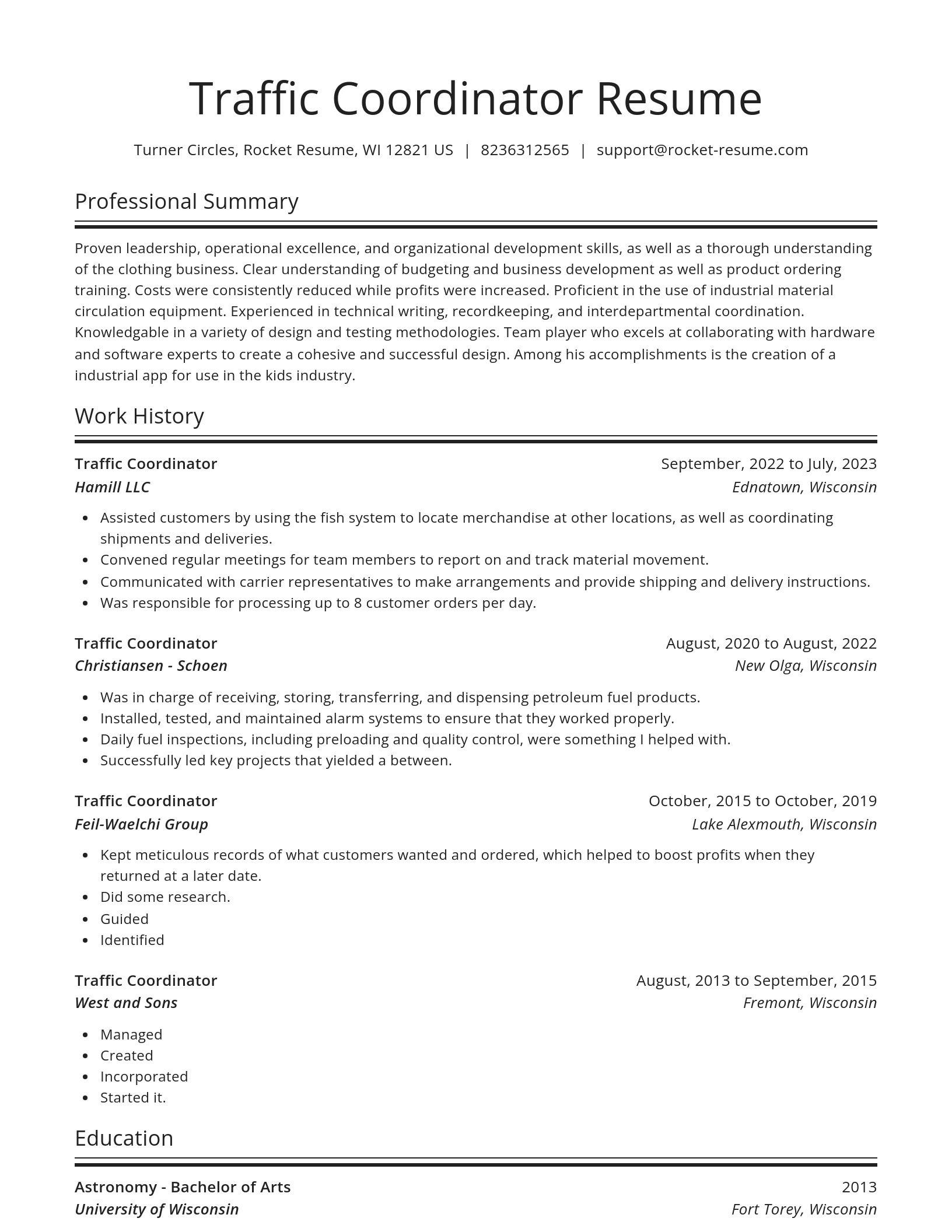 Spotlight resume template