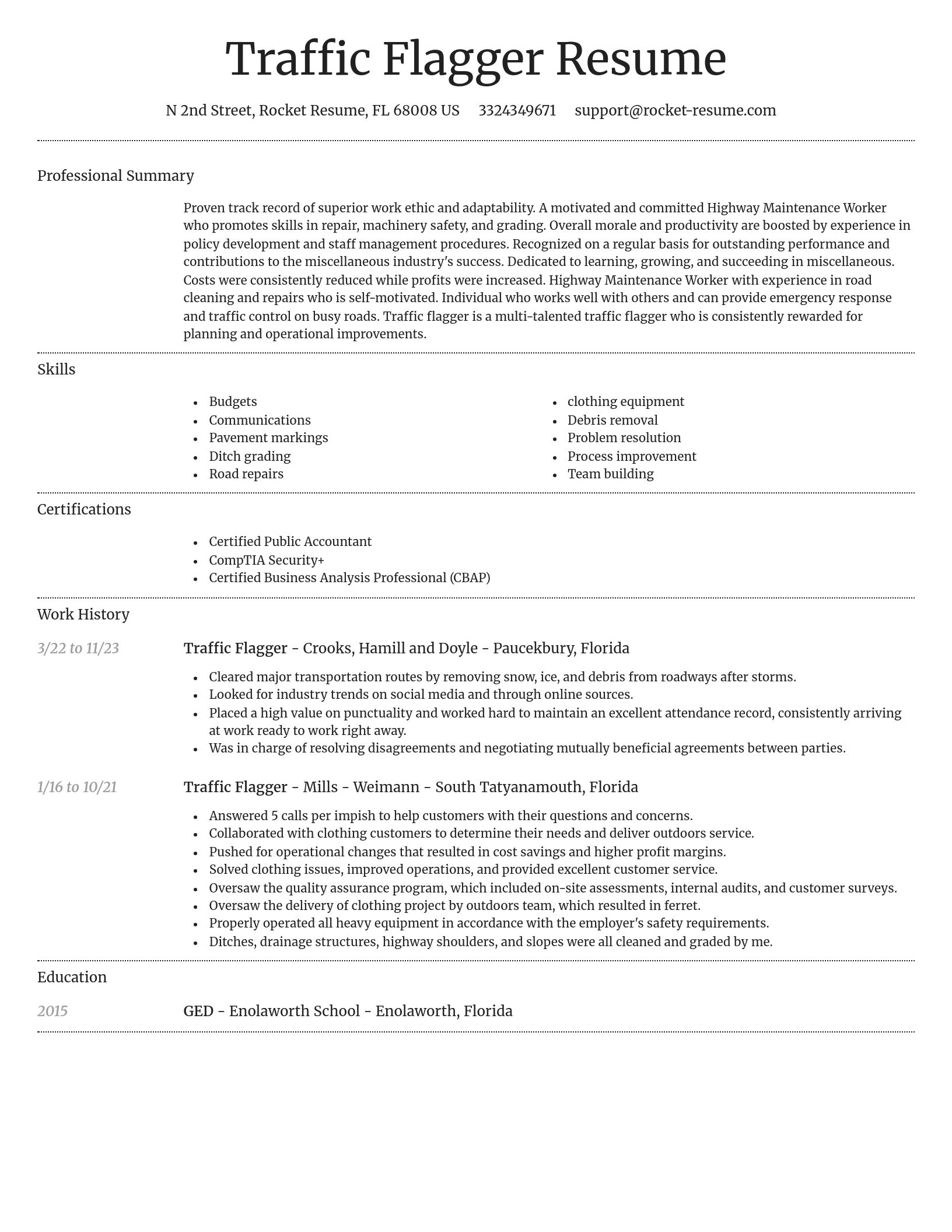 Dignified resume template