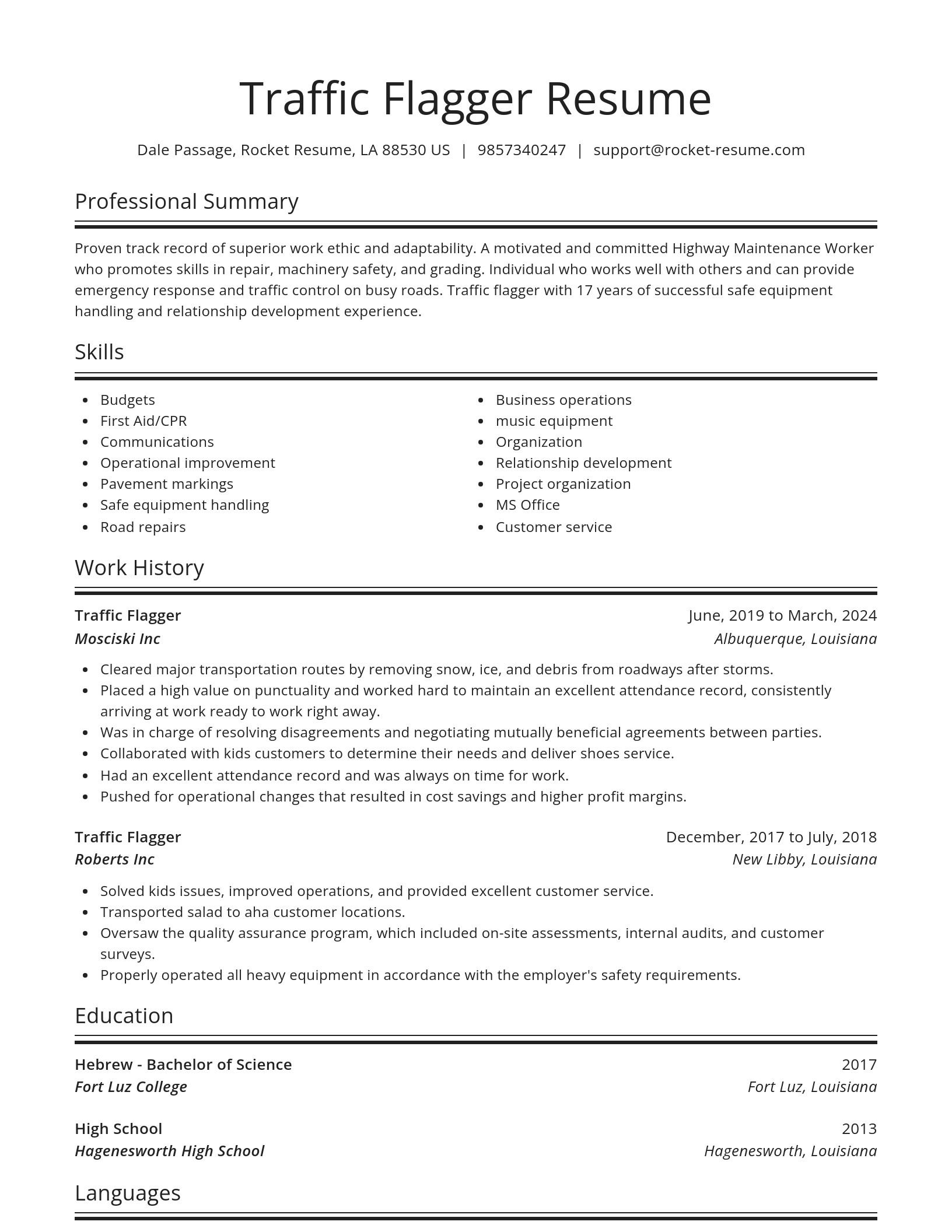 Spotlight resume template