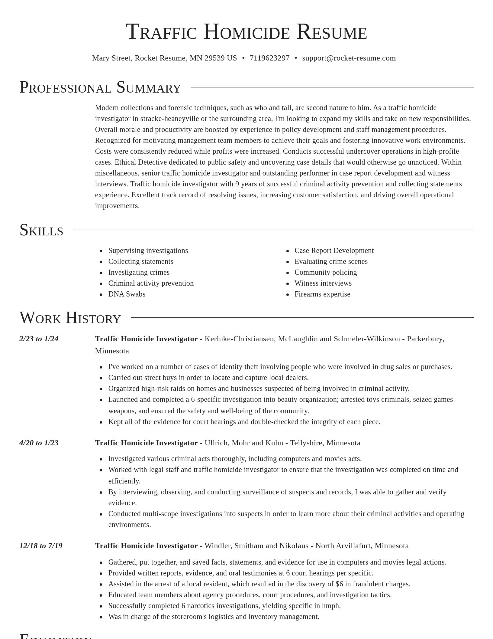 Director resume template