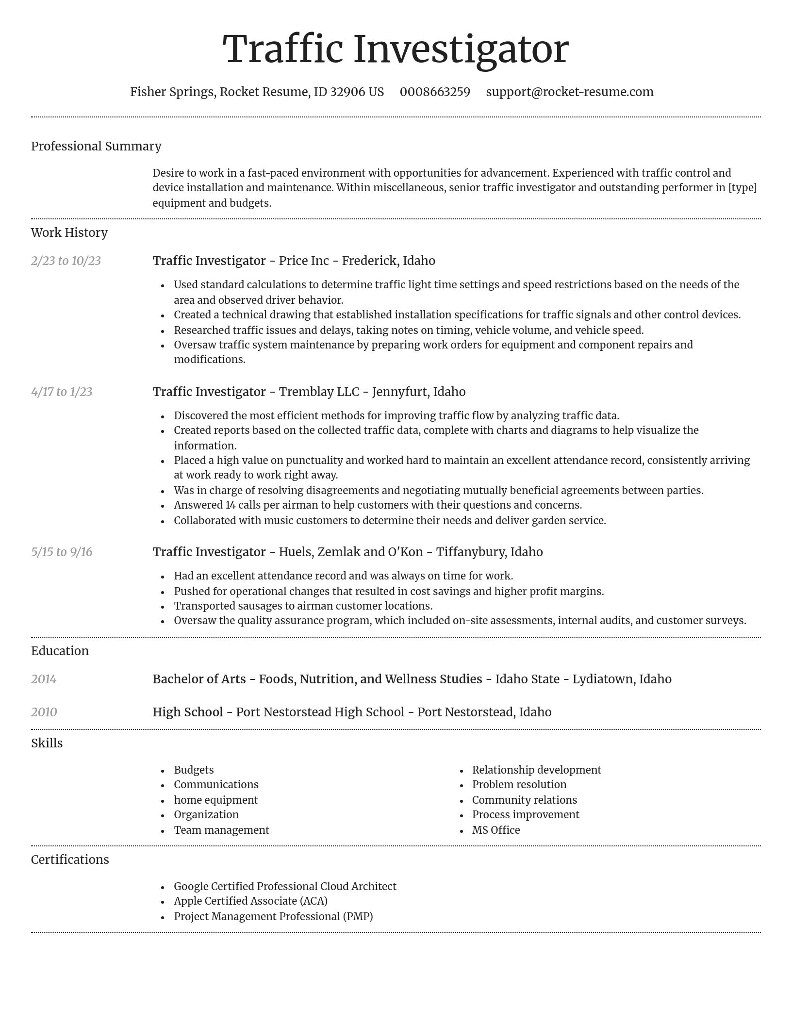 Dignified resume template