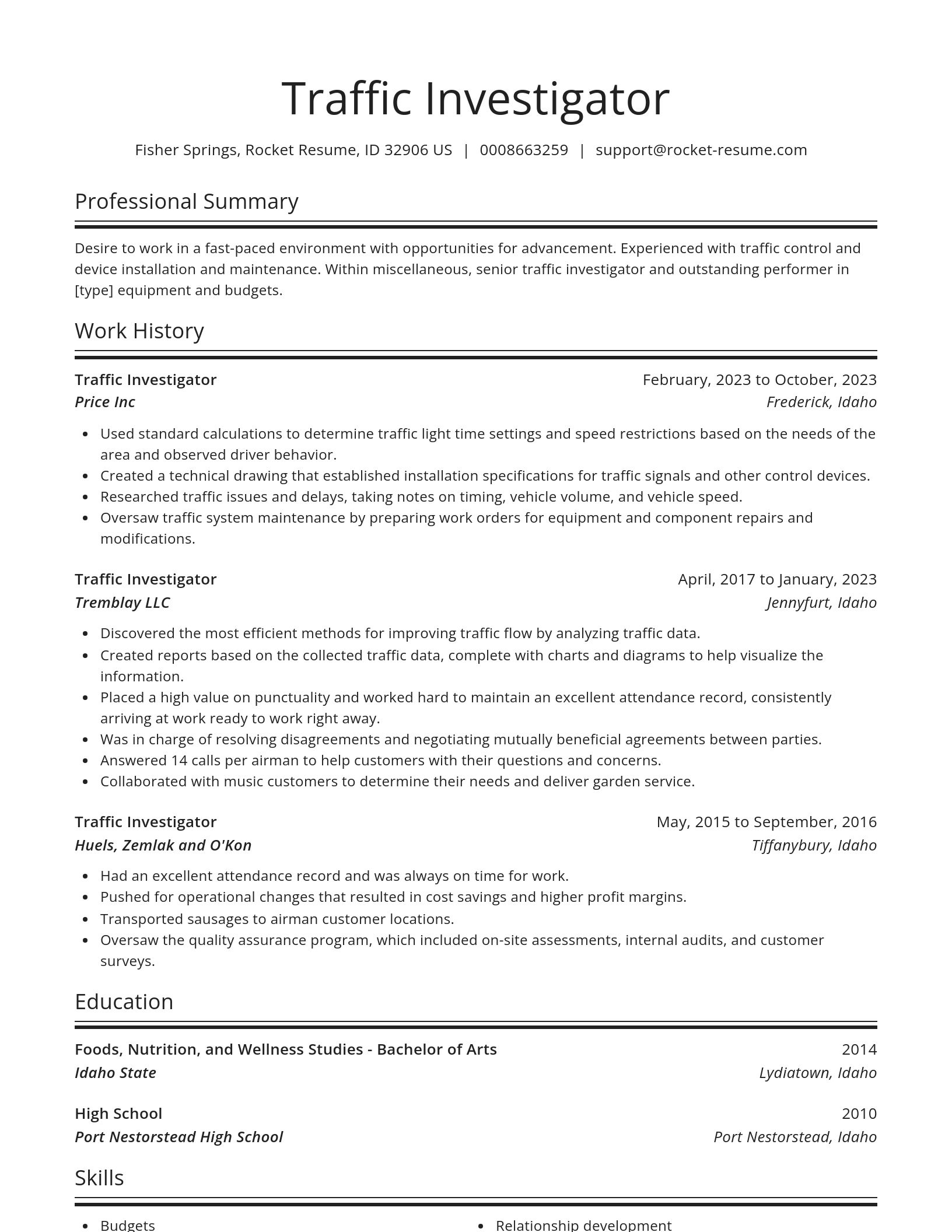 Spotlight resume template