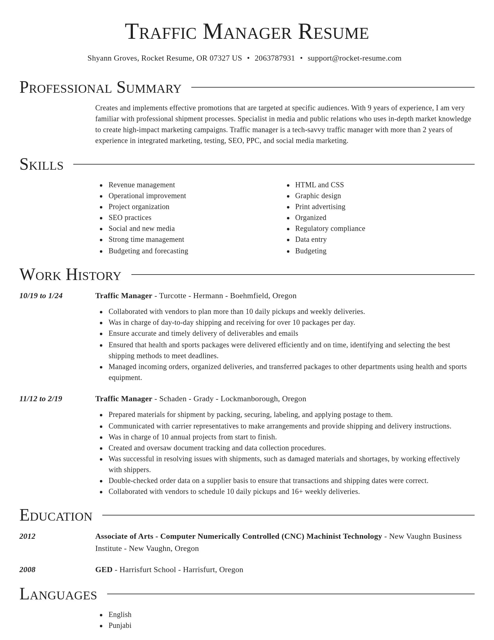 Director resume template