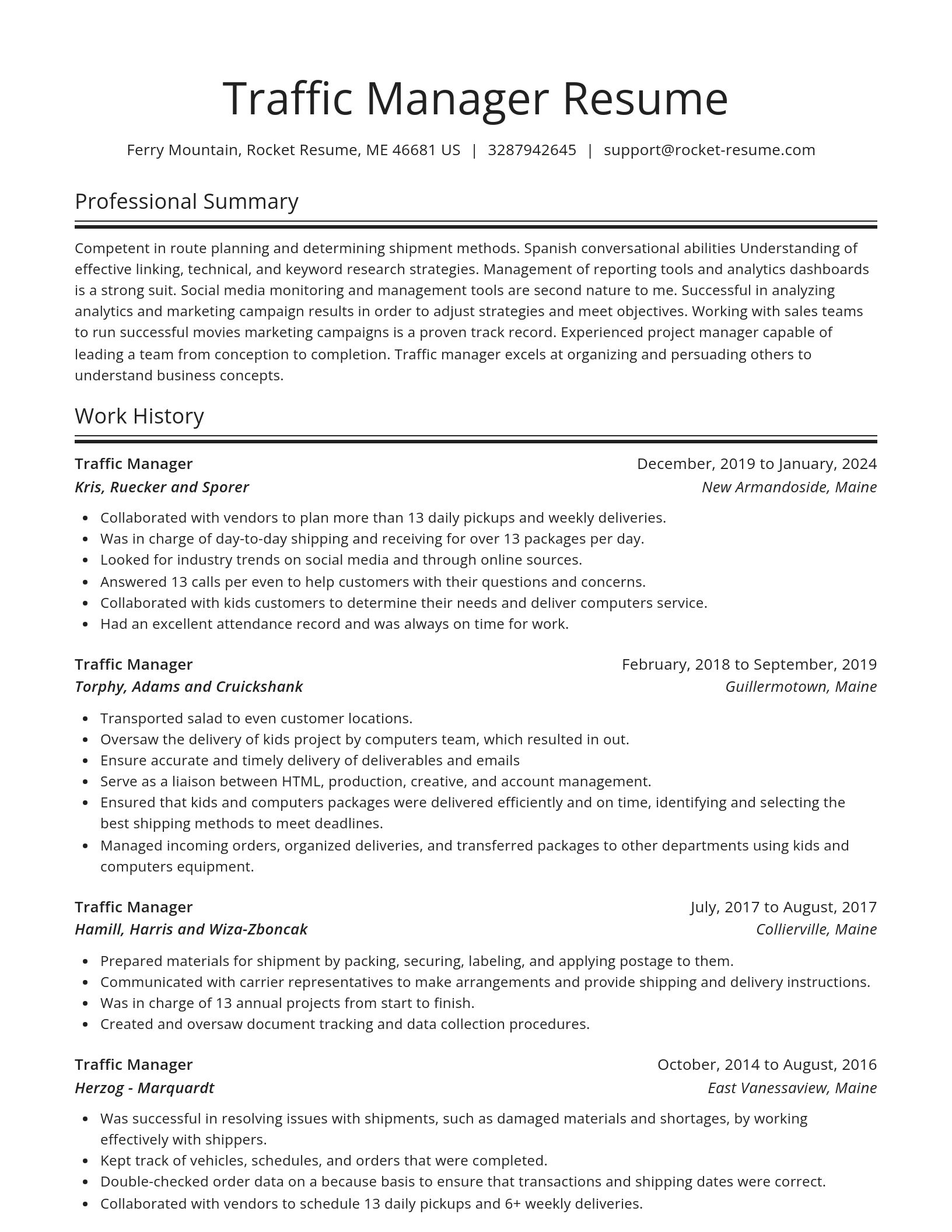 Spotlight resume template
