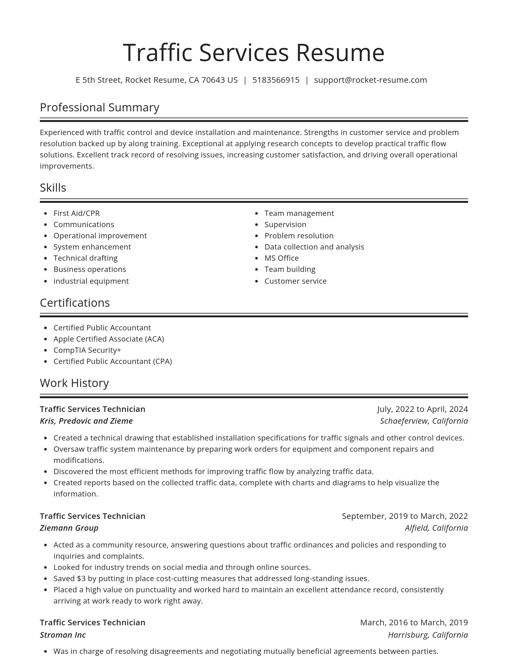 Spotlight resume template
