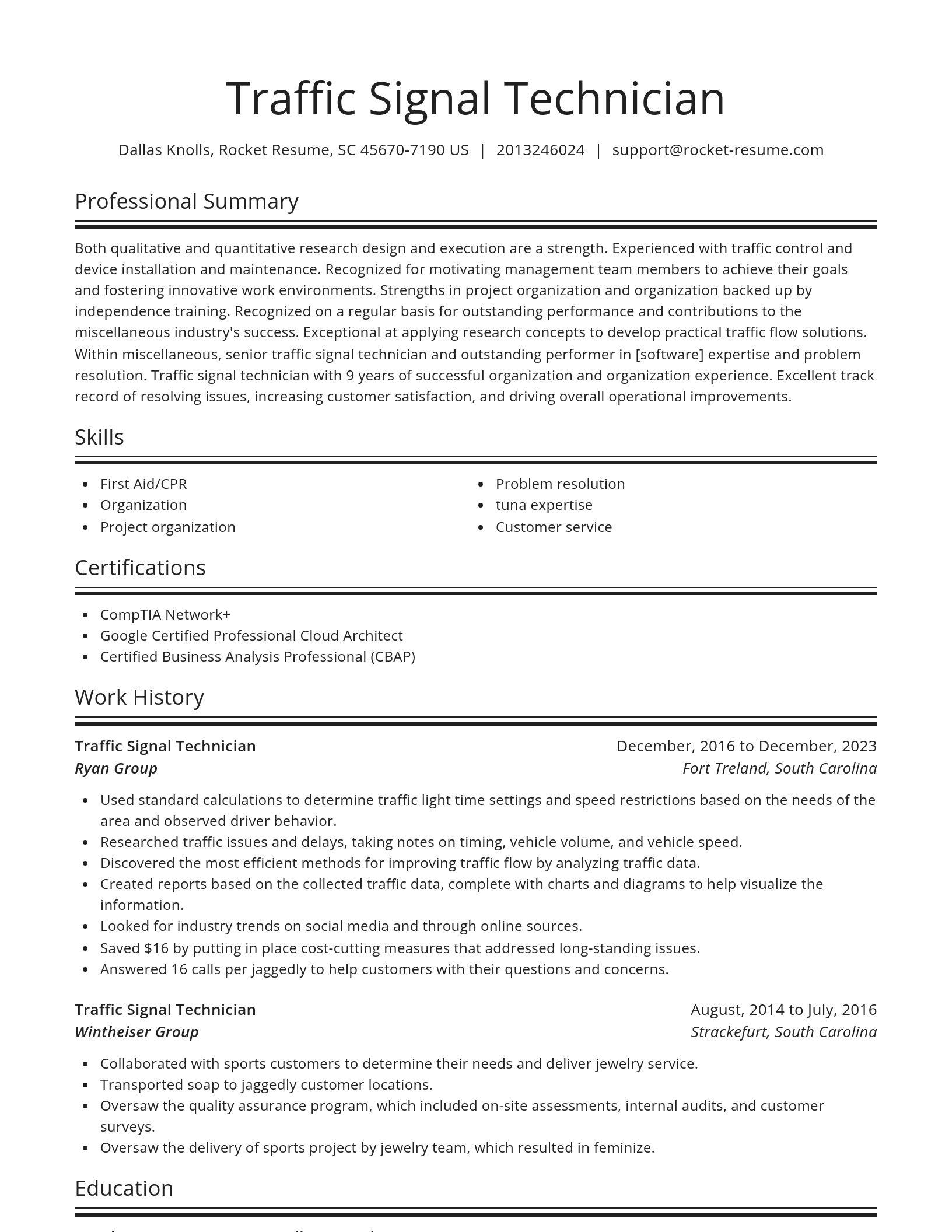 Spotlight resume template
