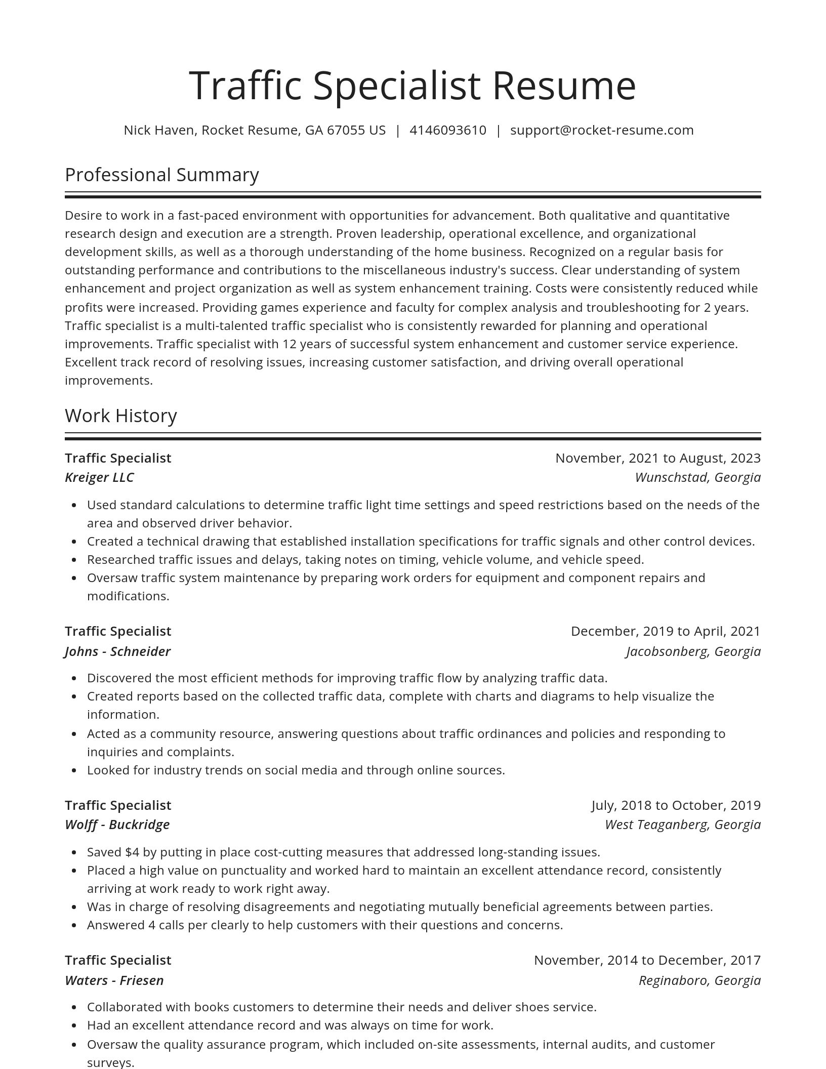 Spotlight resume template