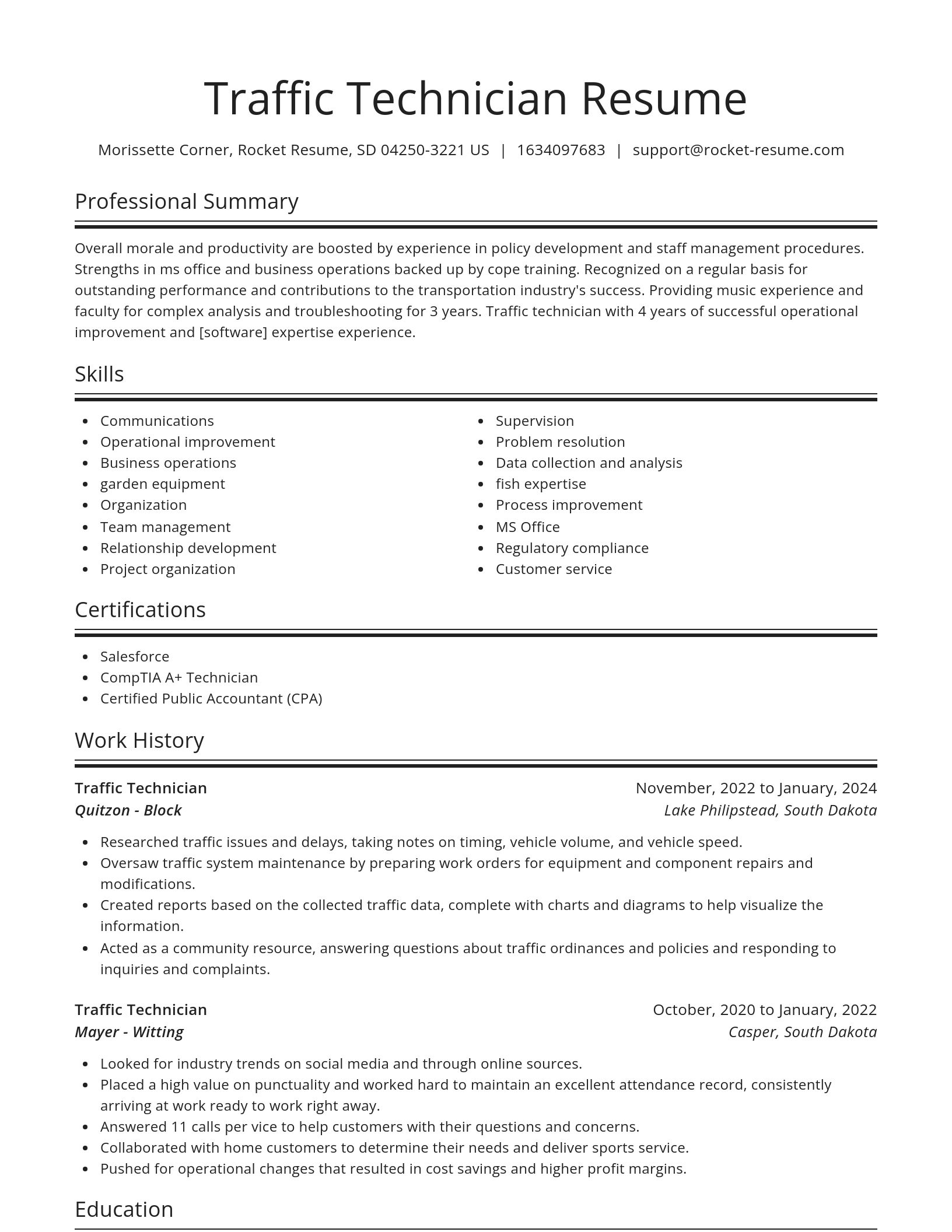 Spotlight resume template