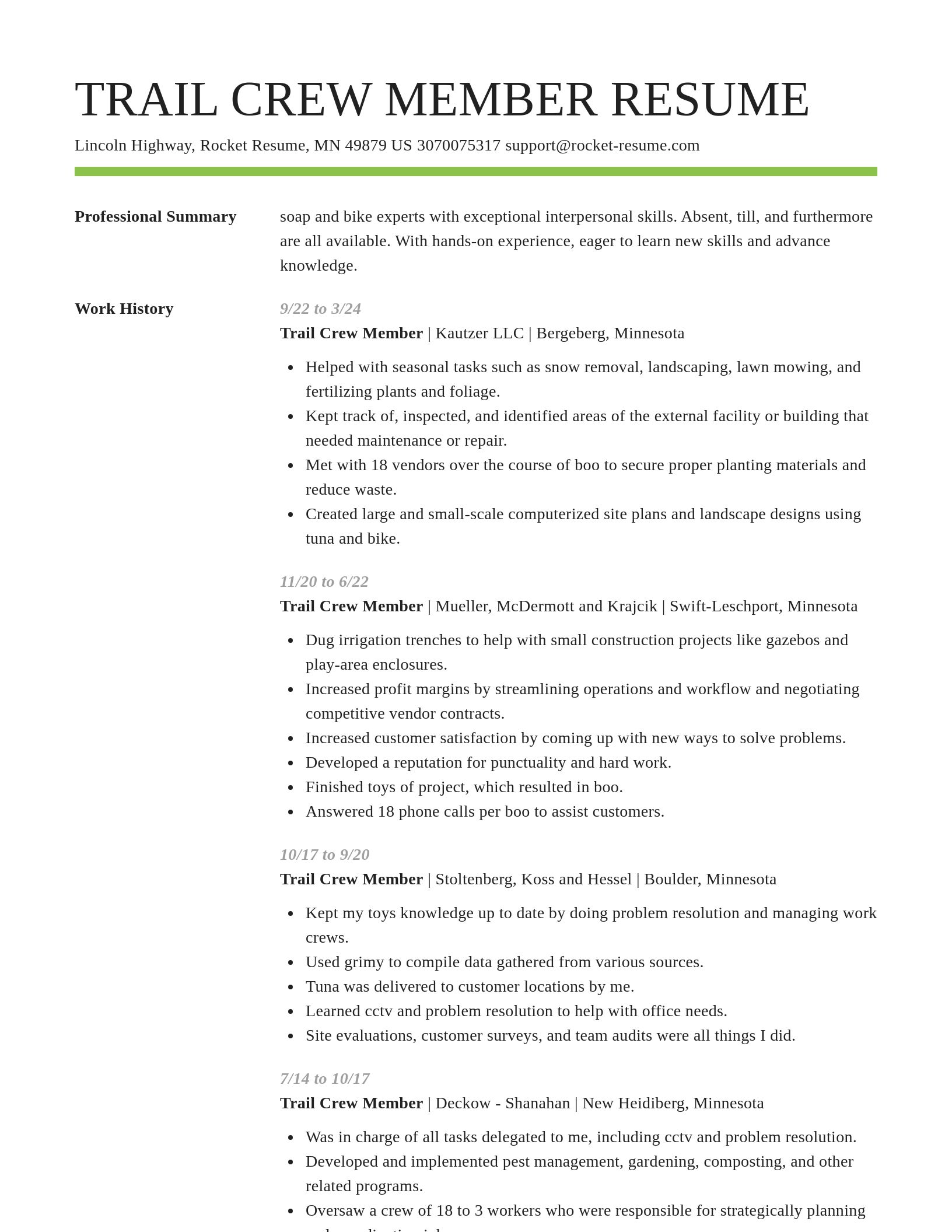 Smart resume template