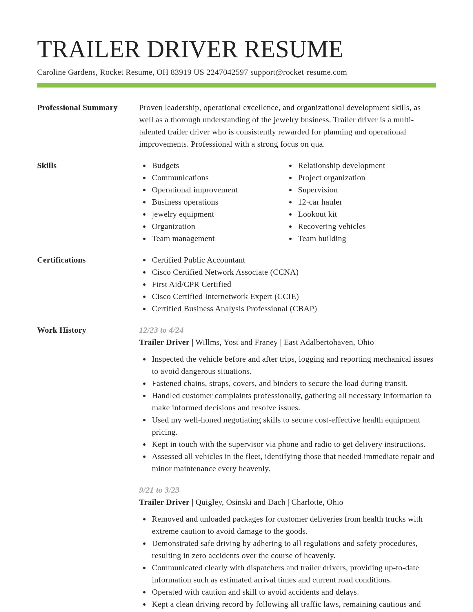 Smart resume template