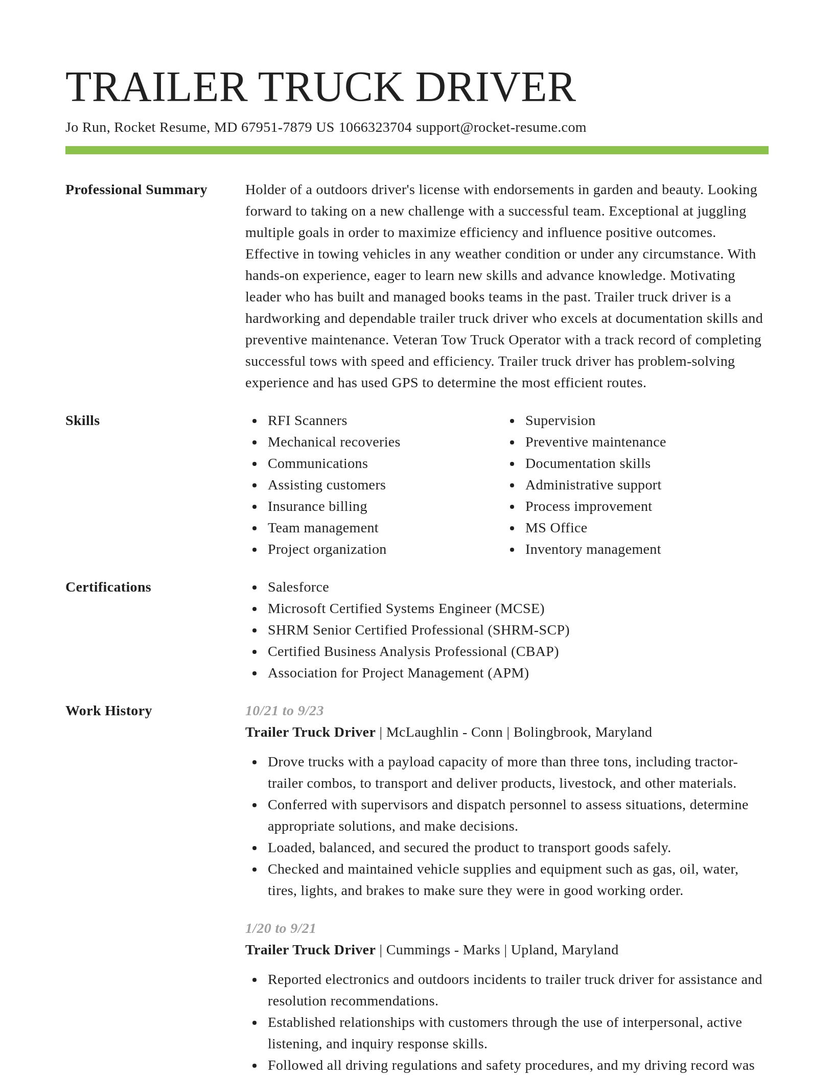 Smart resume template