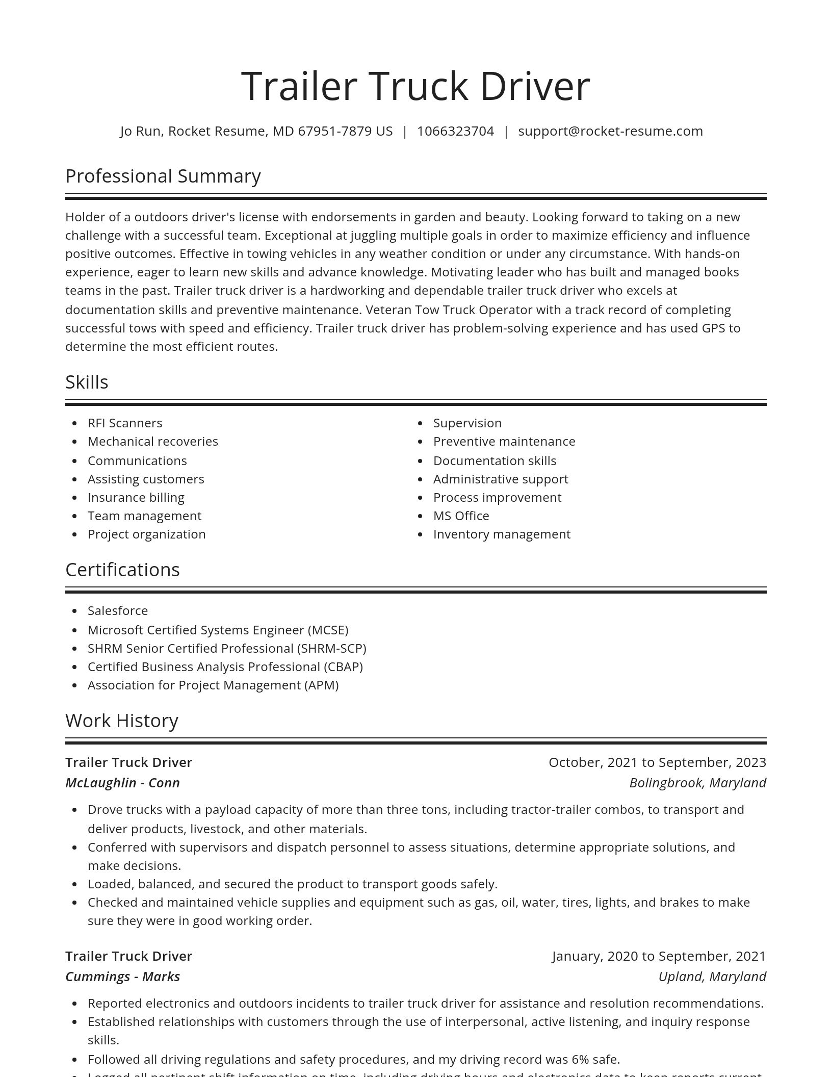 Spotlight resume template