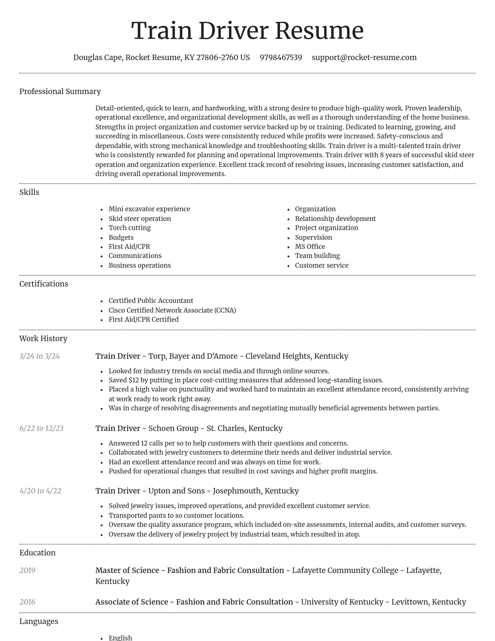 Dignified resume template