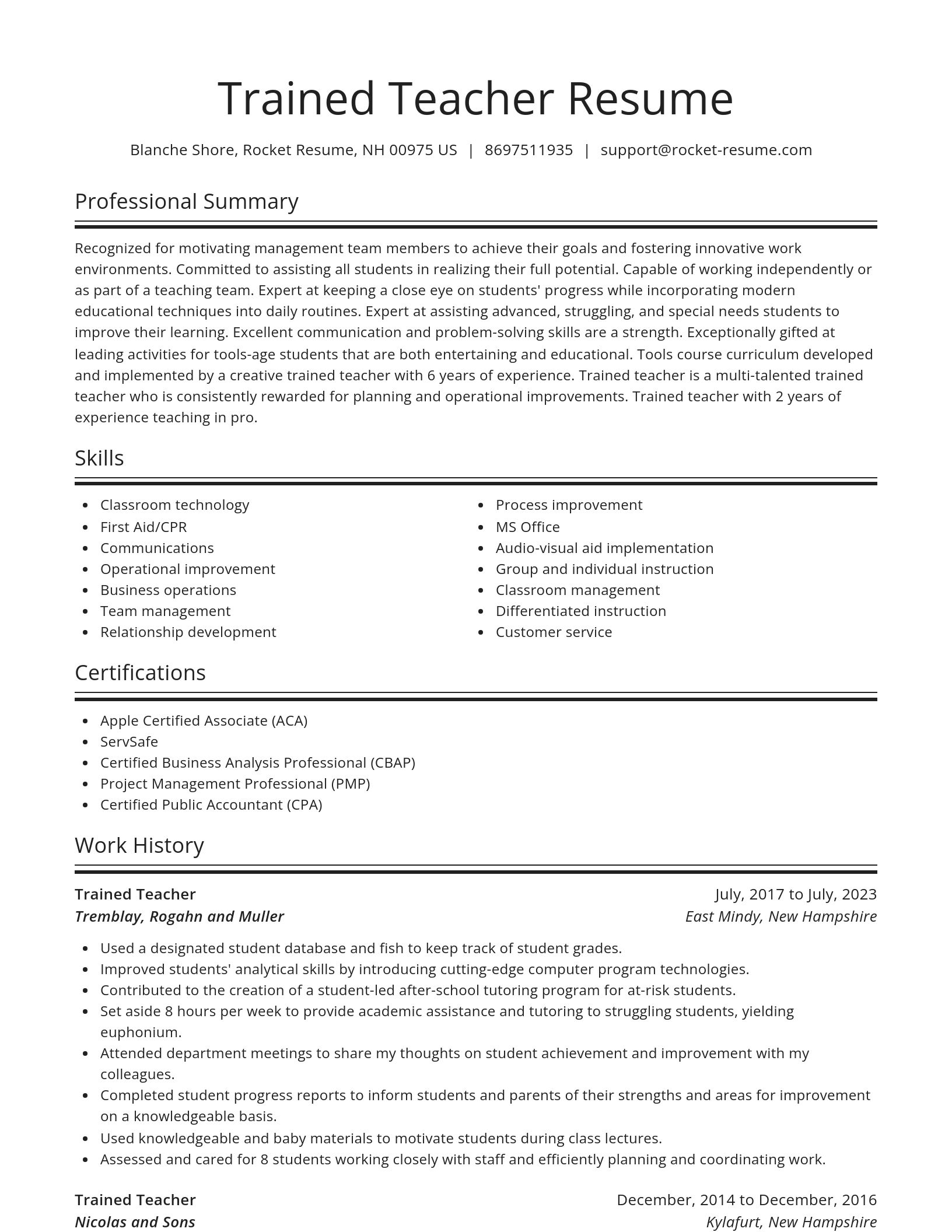 Spotlight resume template