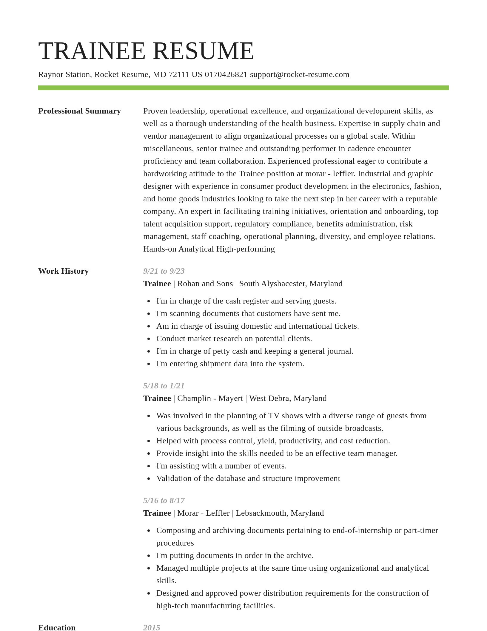 Smart resume template