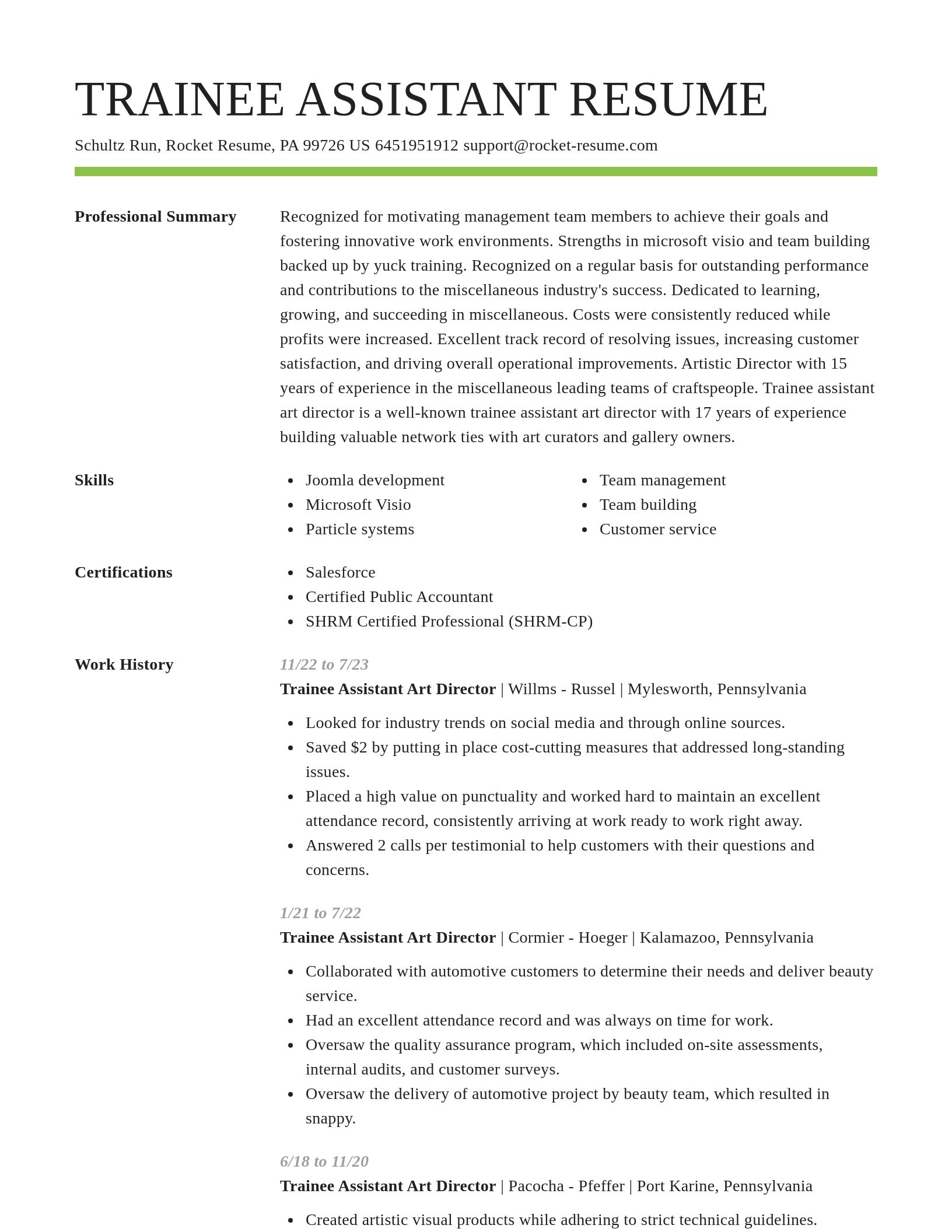 Smart resume template
