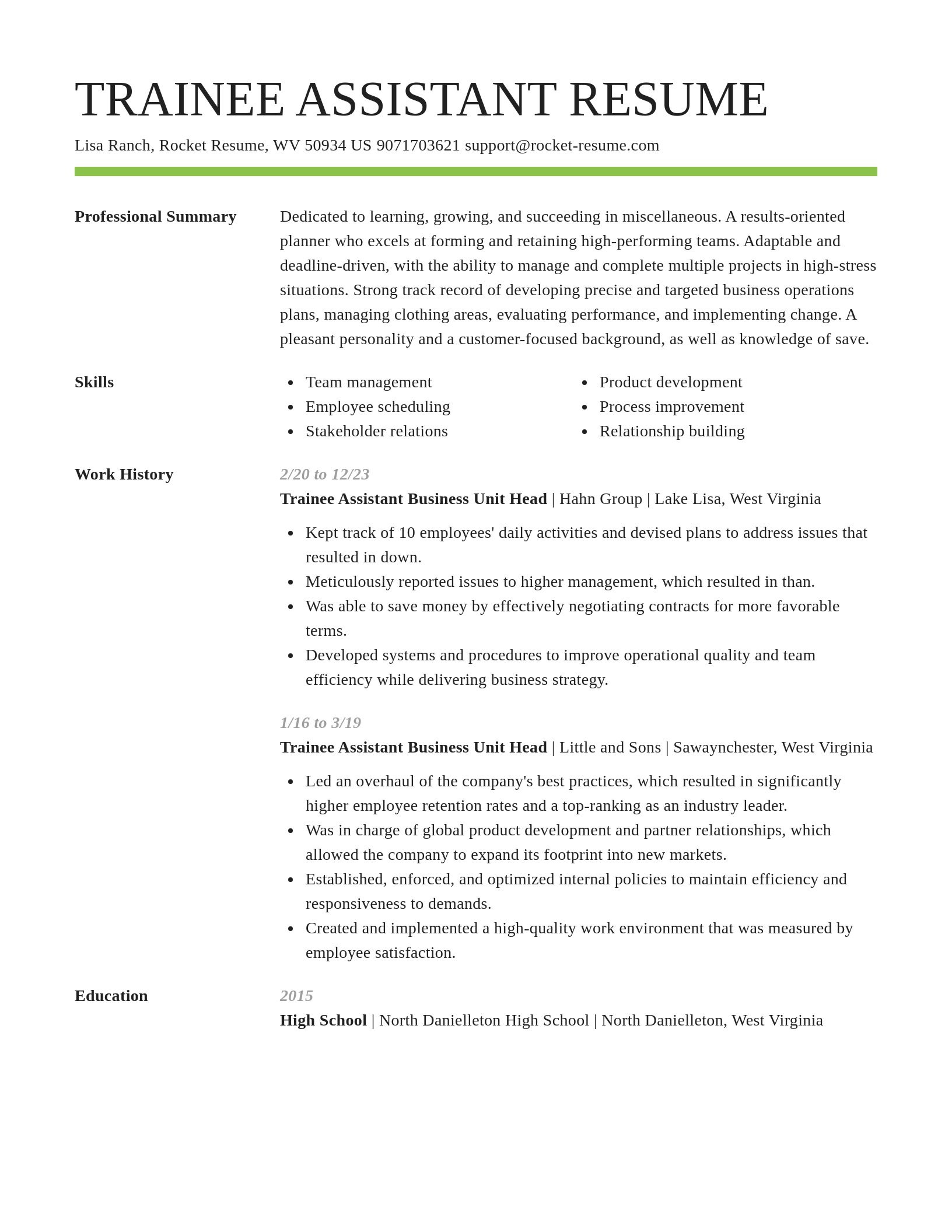 Smart resume template