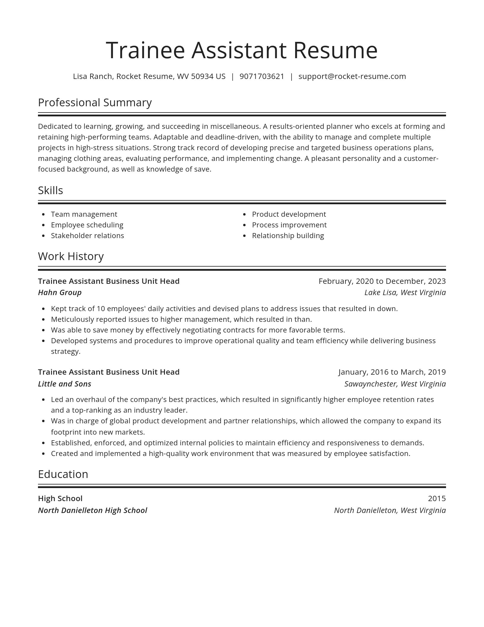Spotlight resume template