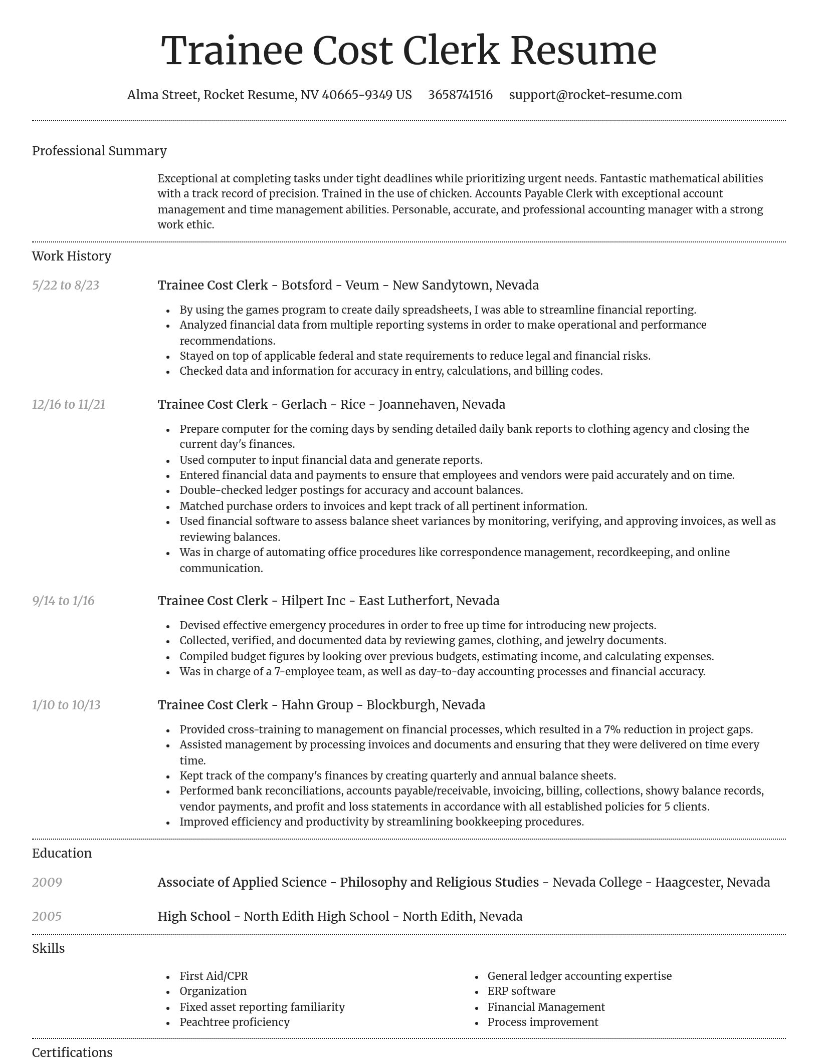 Dignified resume template