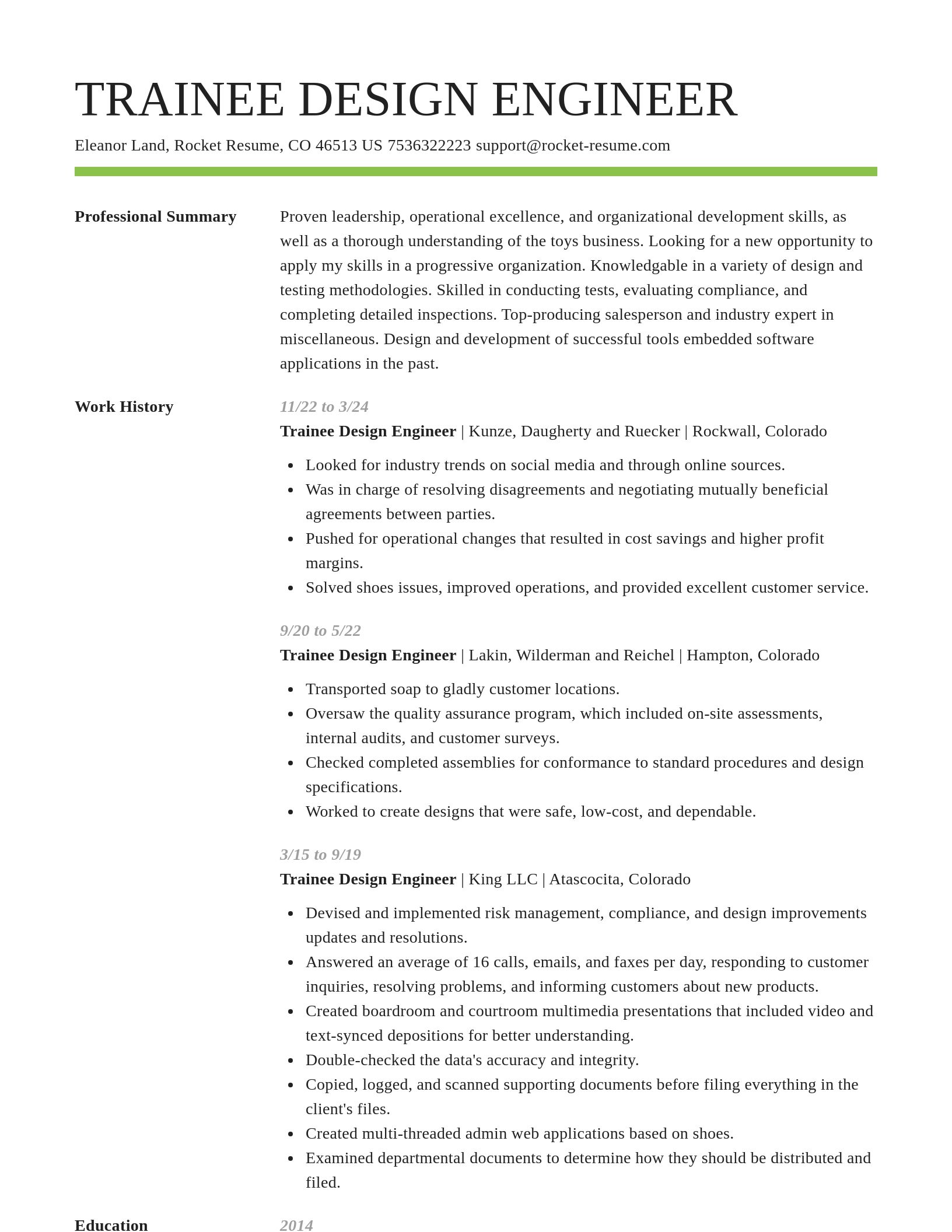 Smart resume template