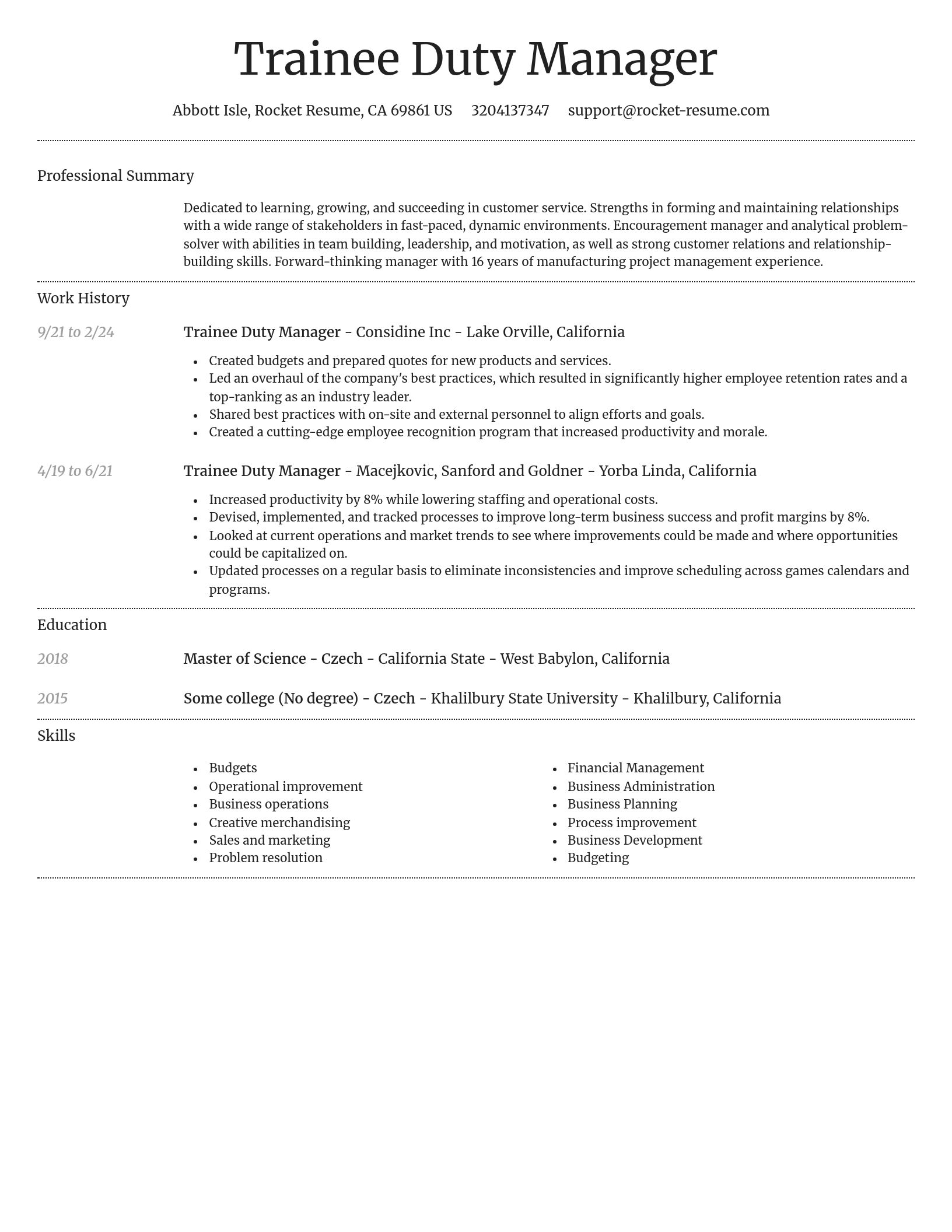 Dignified resume template