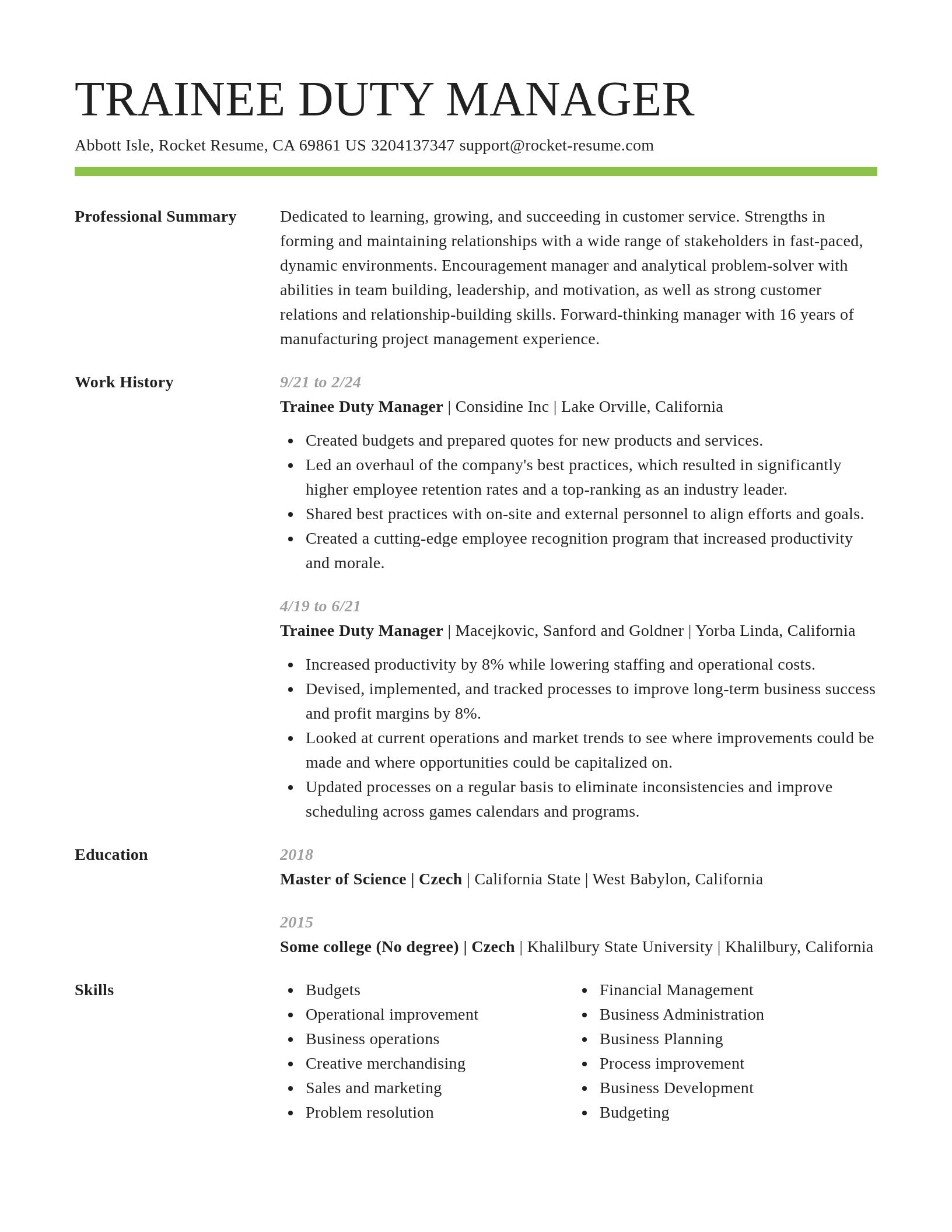 Smart resume template