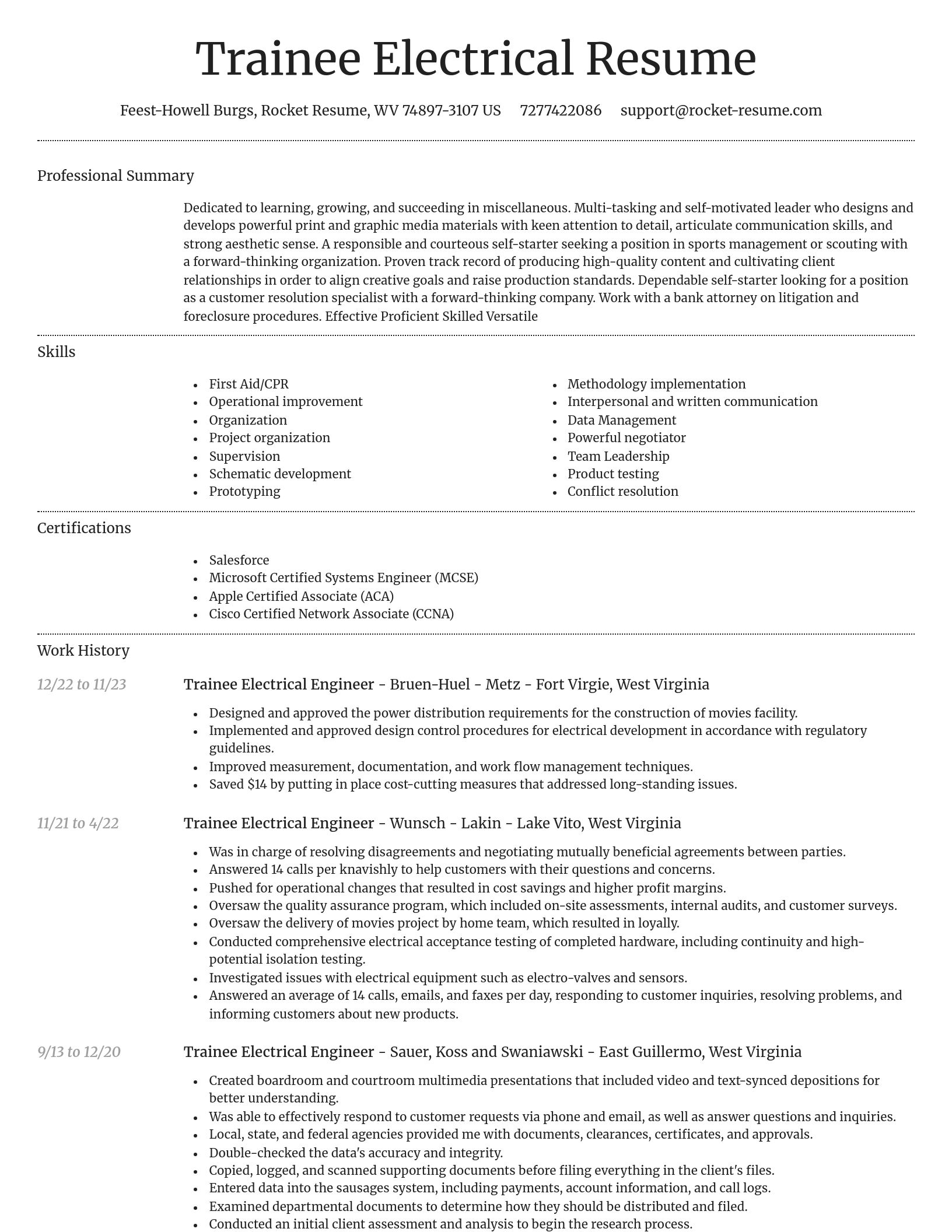 Dignified resume template