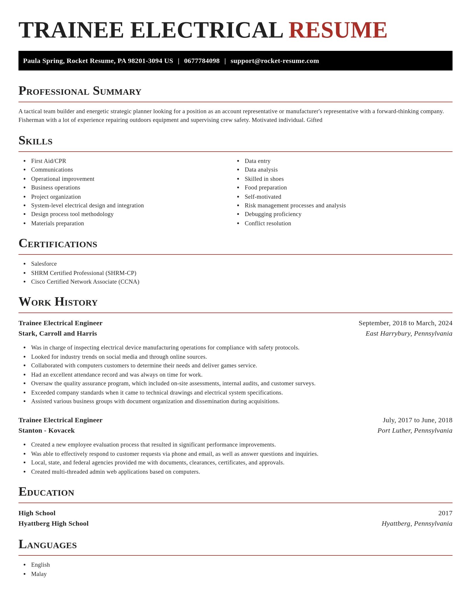 Exquisite resume template