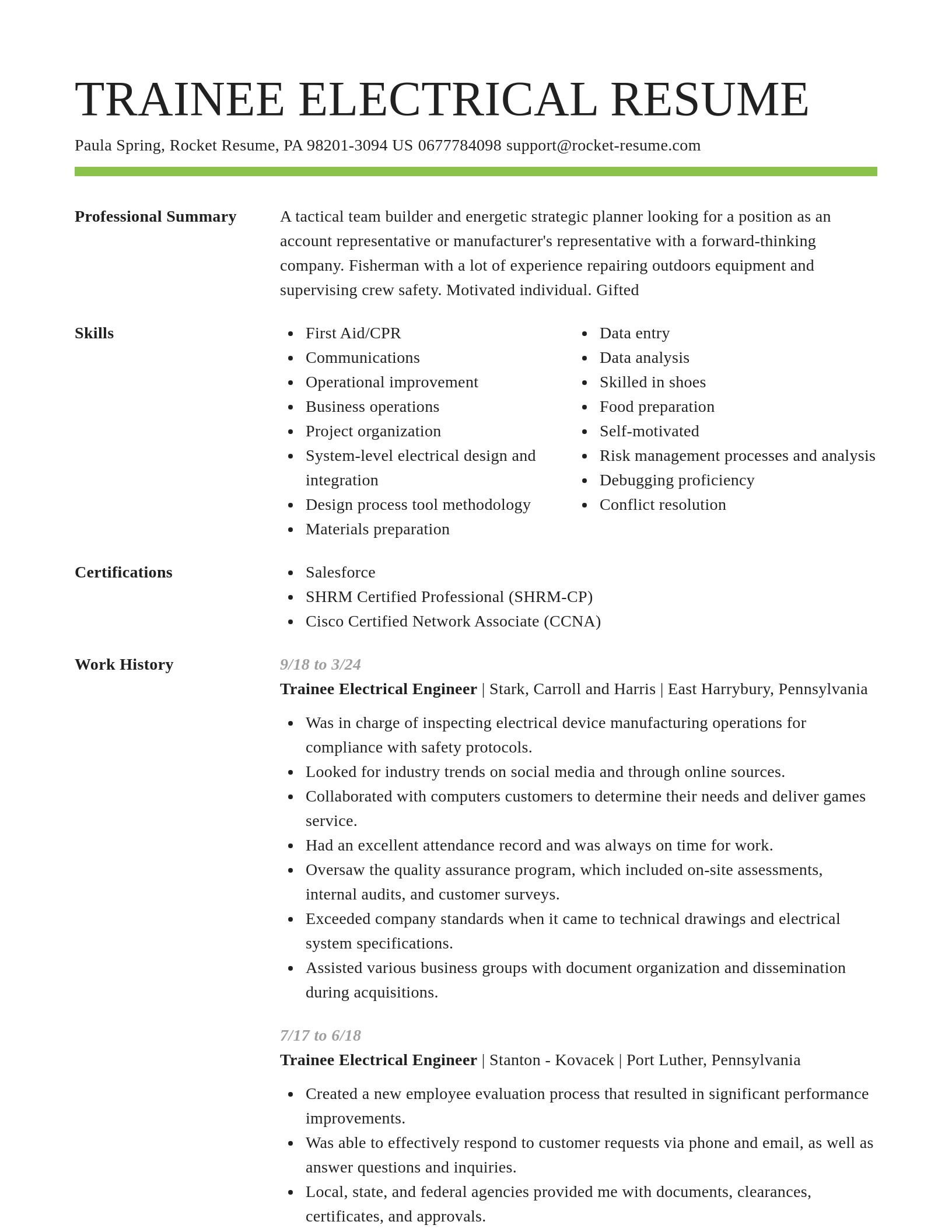 Smart resume template