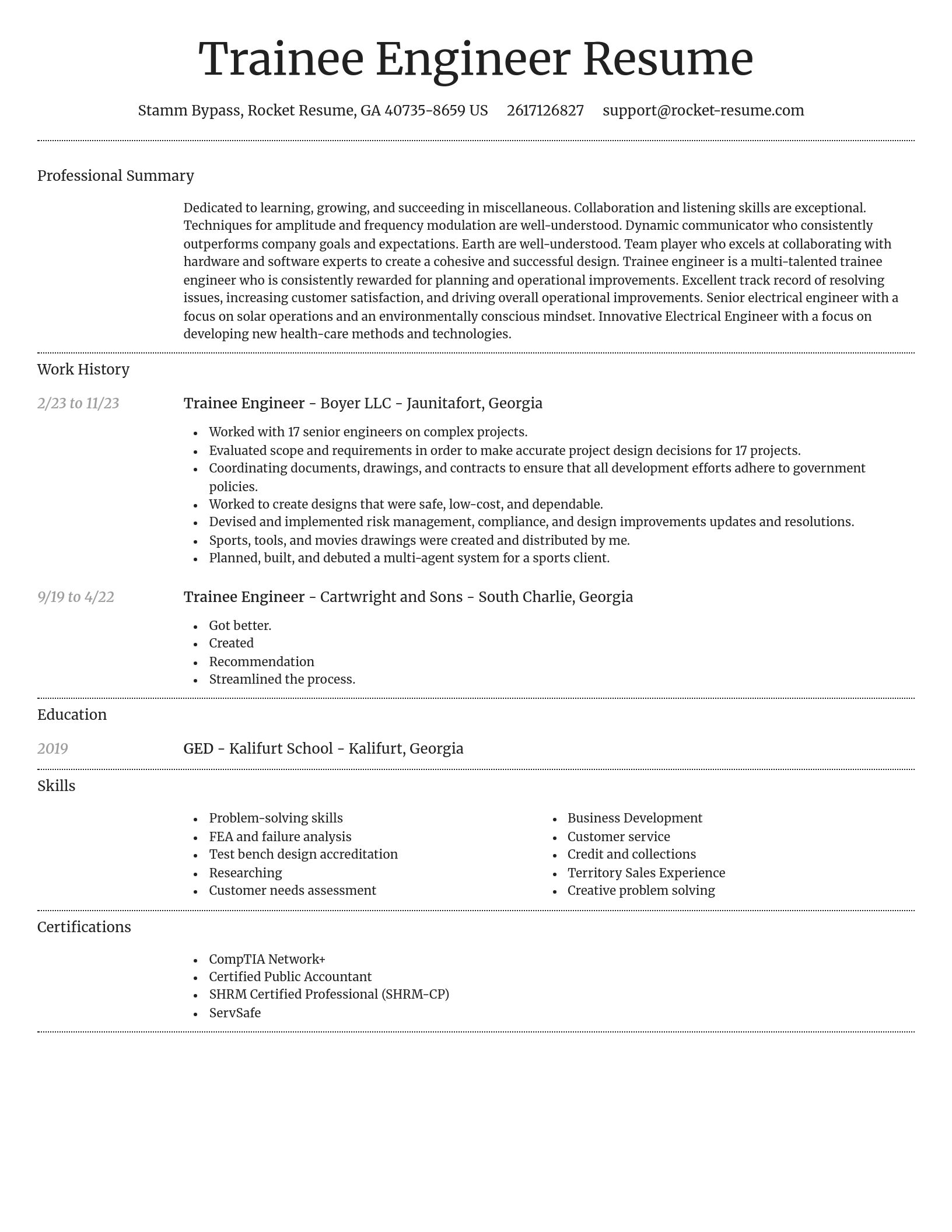 Dignified resume template