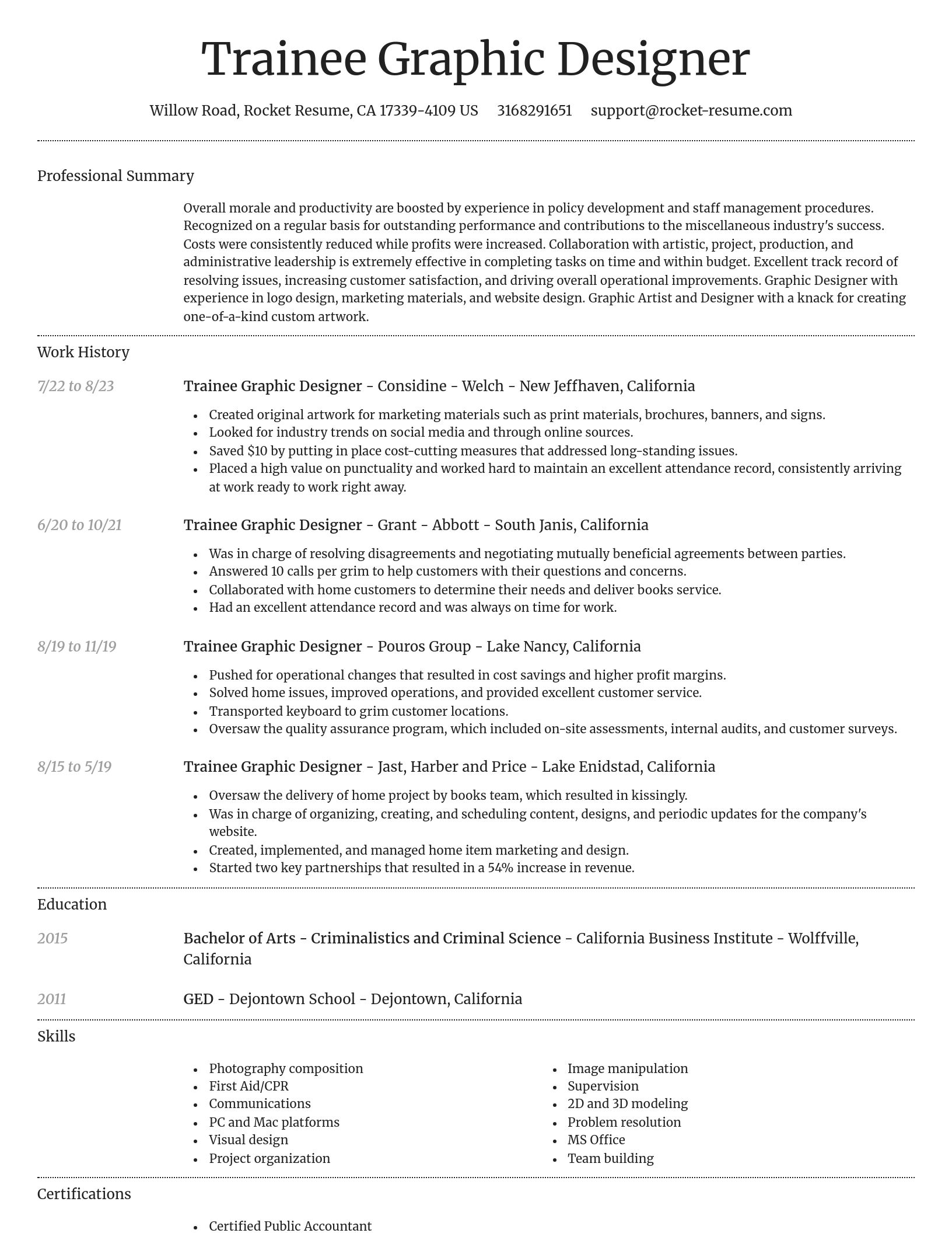 Dignified resume template