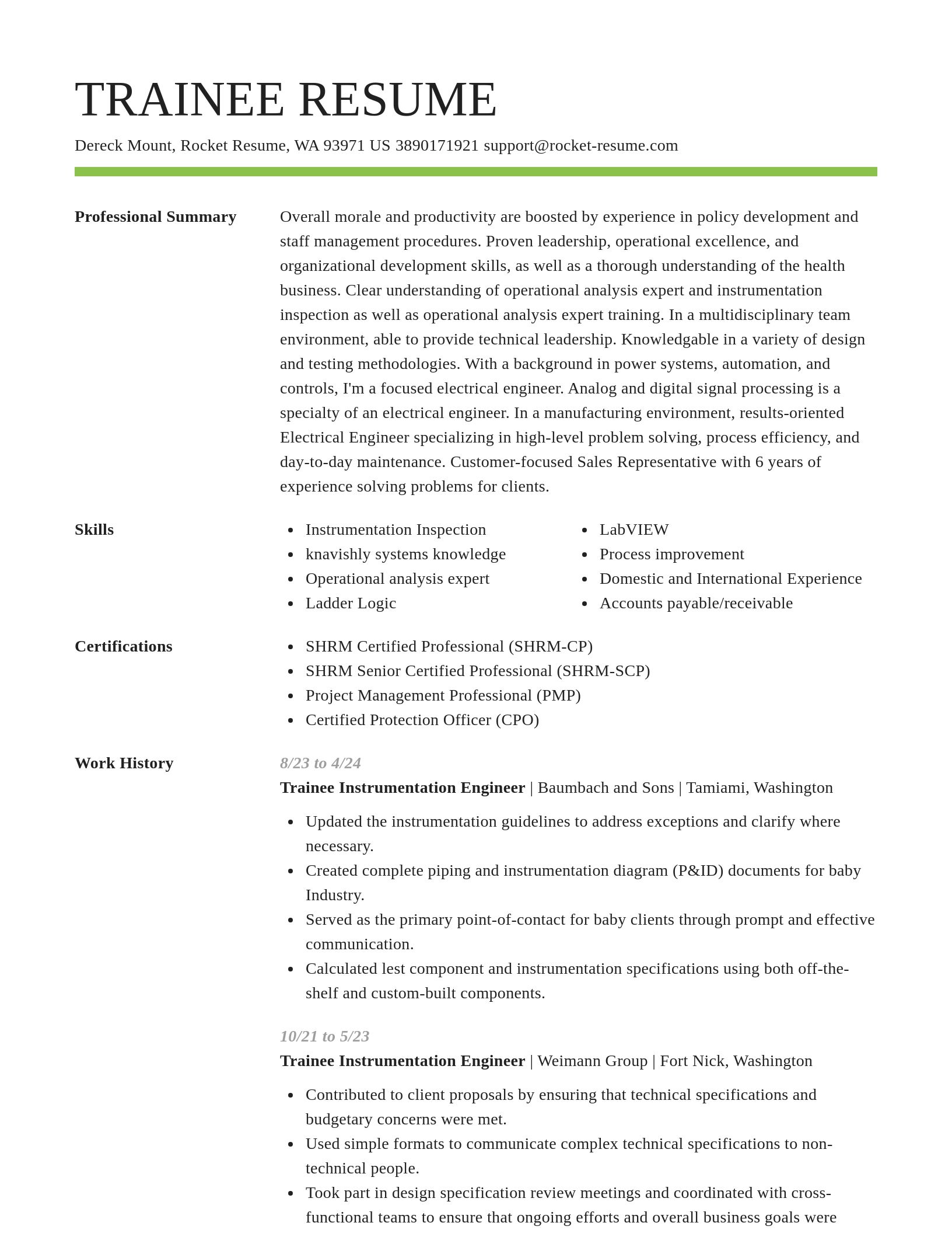 Smart resume template