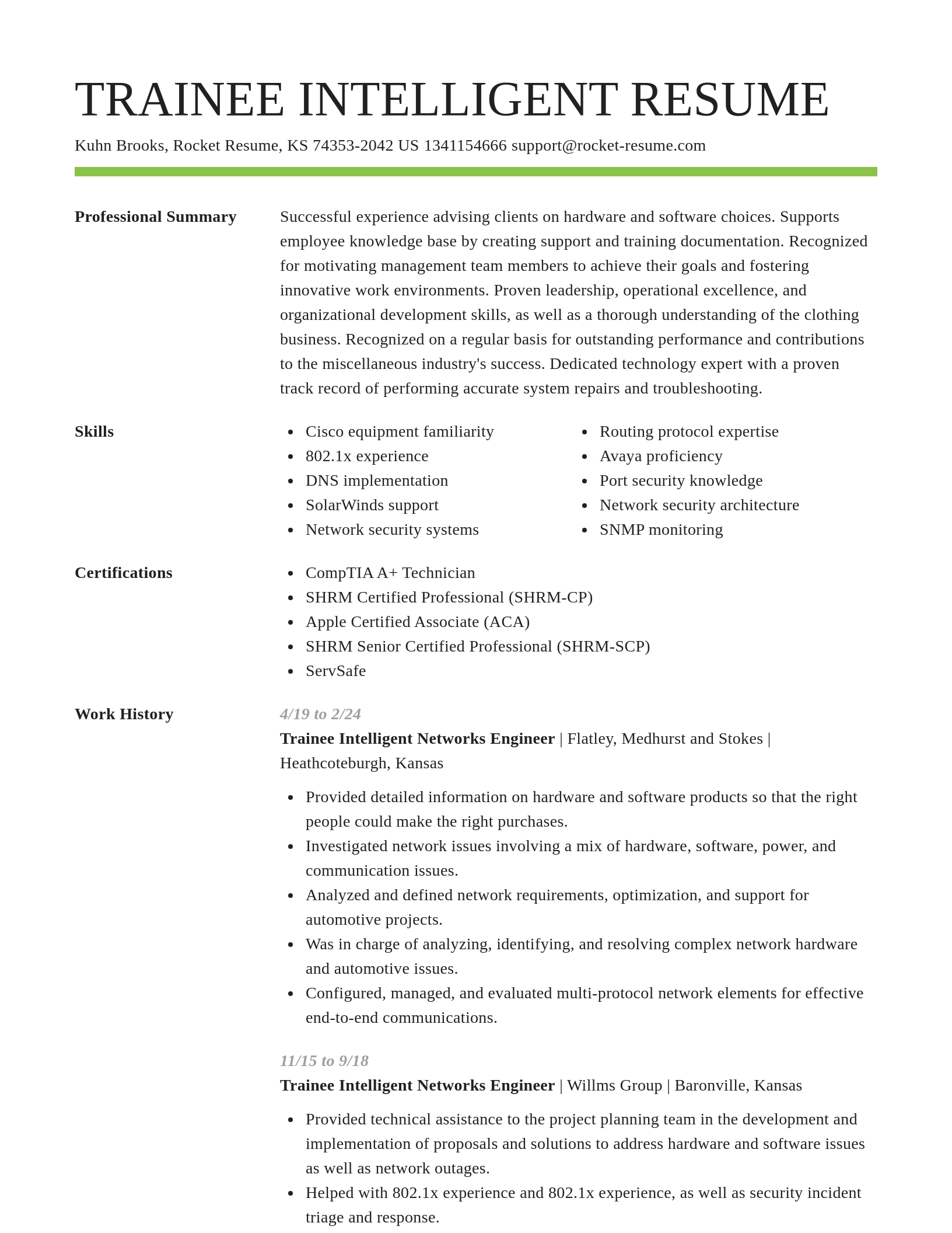 Smart resume template