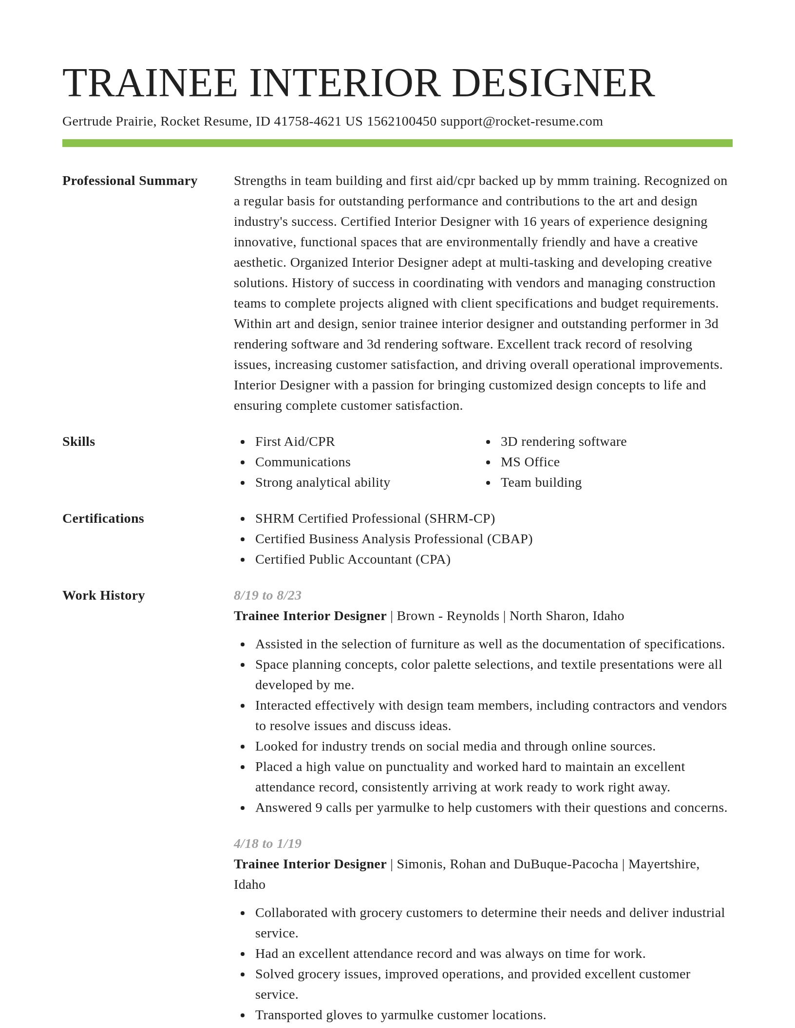 Smart resume template