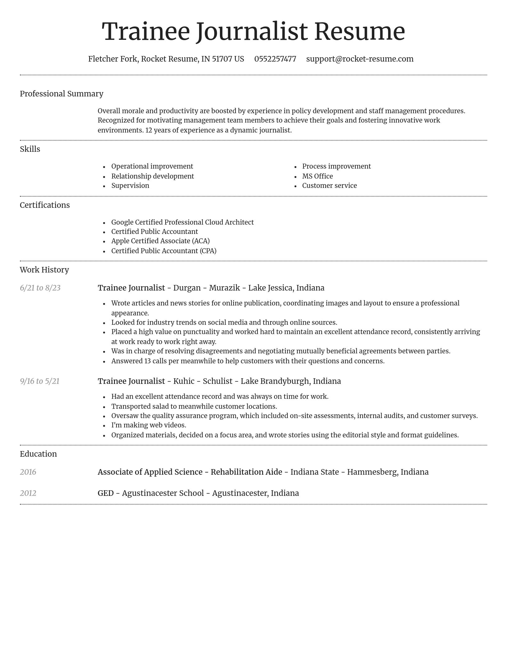 Dignified resume template