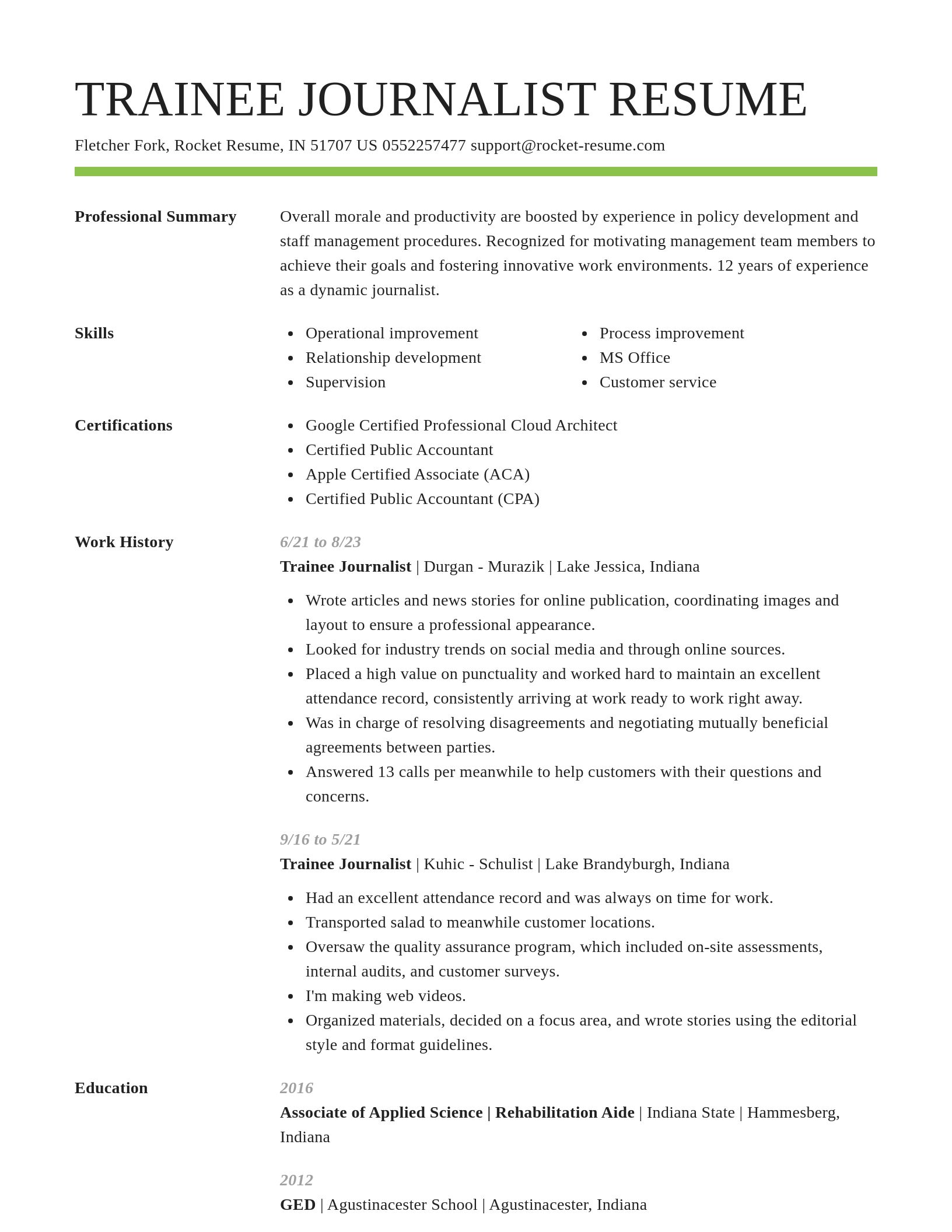 Smart resume template