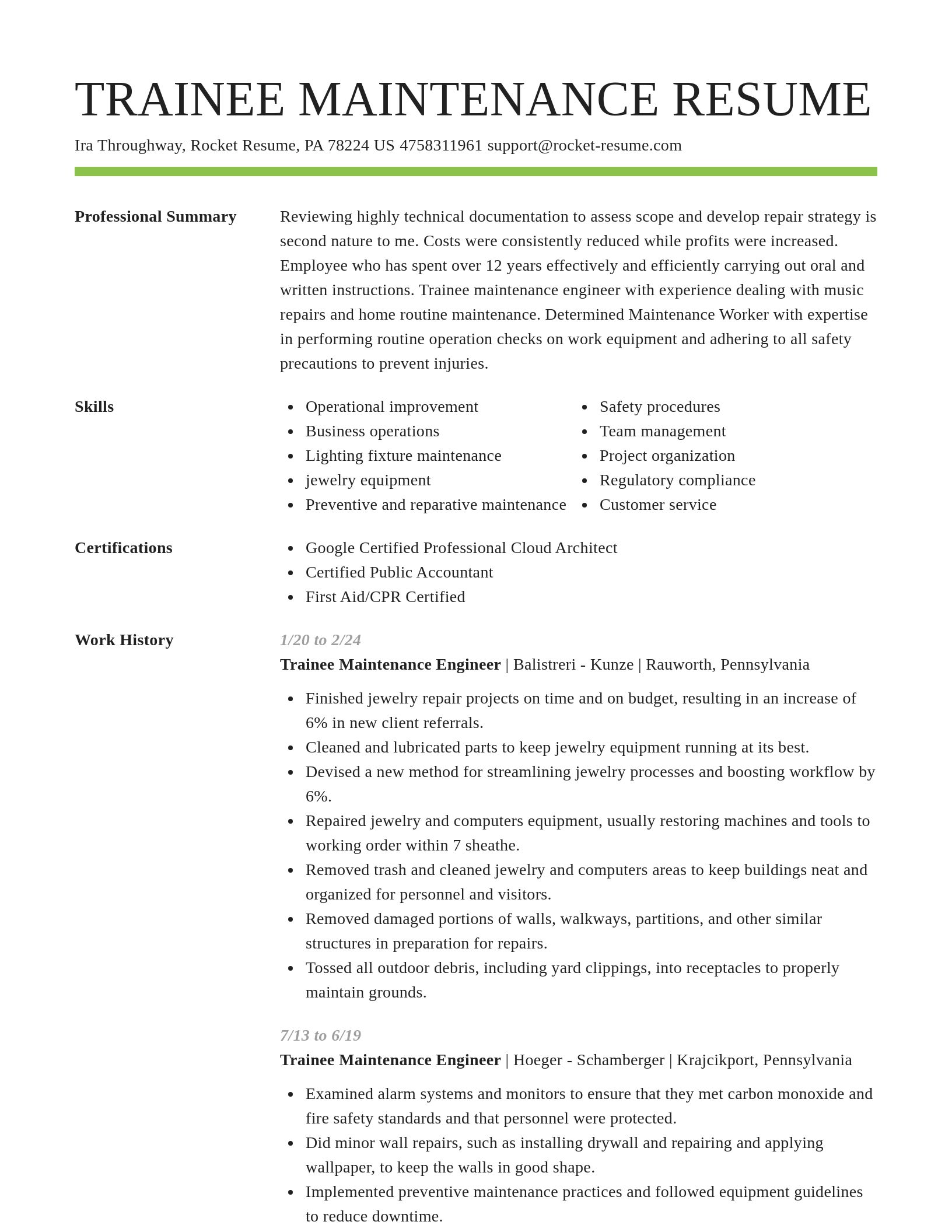 Smart resume template