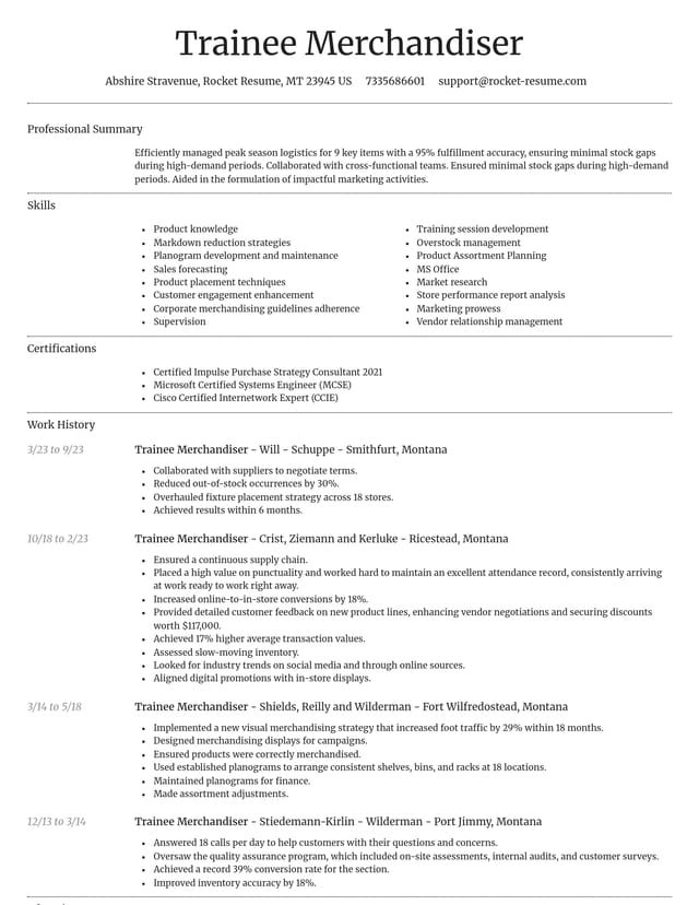 Dignified resume template